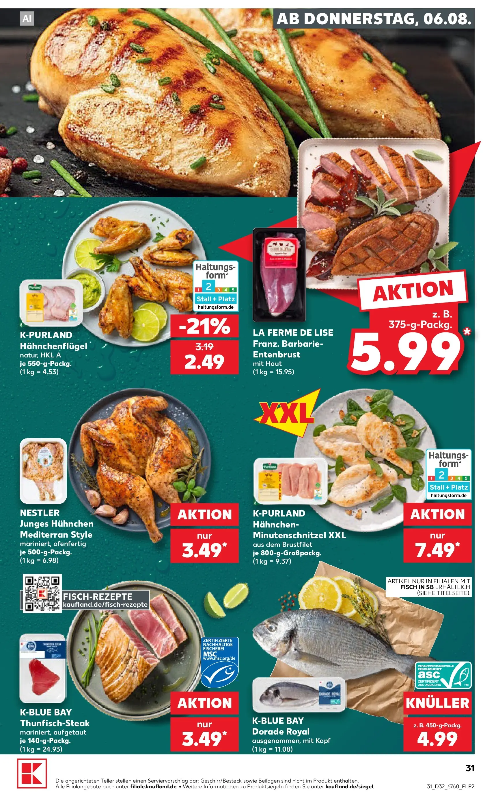 Prospekt Kaufland ab 03.08.2026 ยป Angebote und Werbung Online | Seite: 40 | Produkte: Dorade, Hahnchen, Fisch Prospekt Kaufland ab 03.08.2026 ยป Angebote Online zum Blรคttern | Seite: 40 | Produkte: Dorade, Hahnchen, Fisch