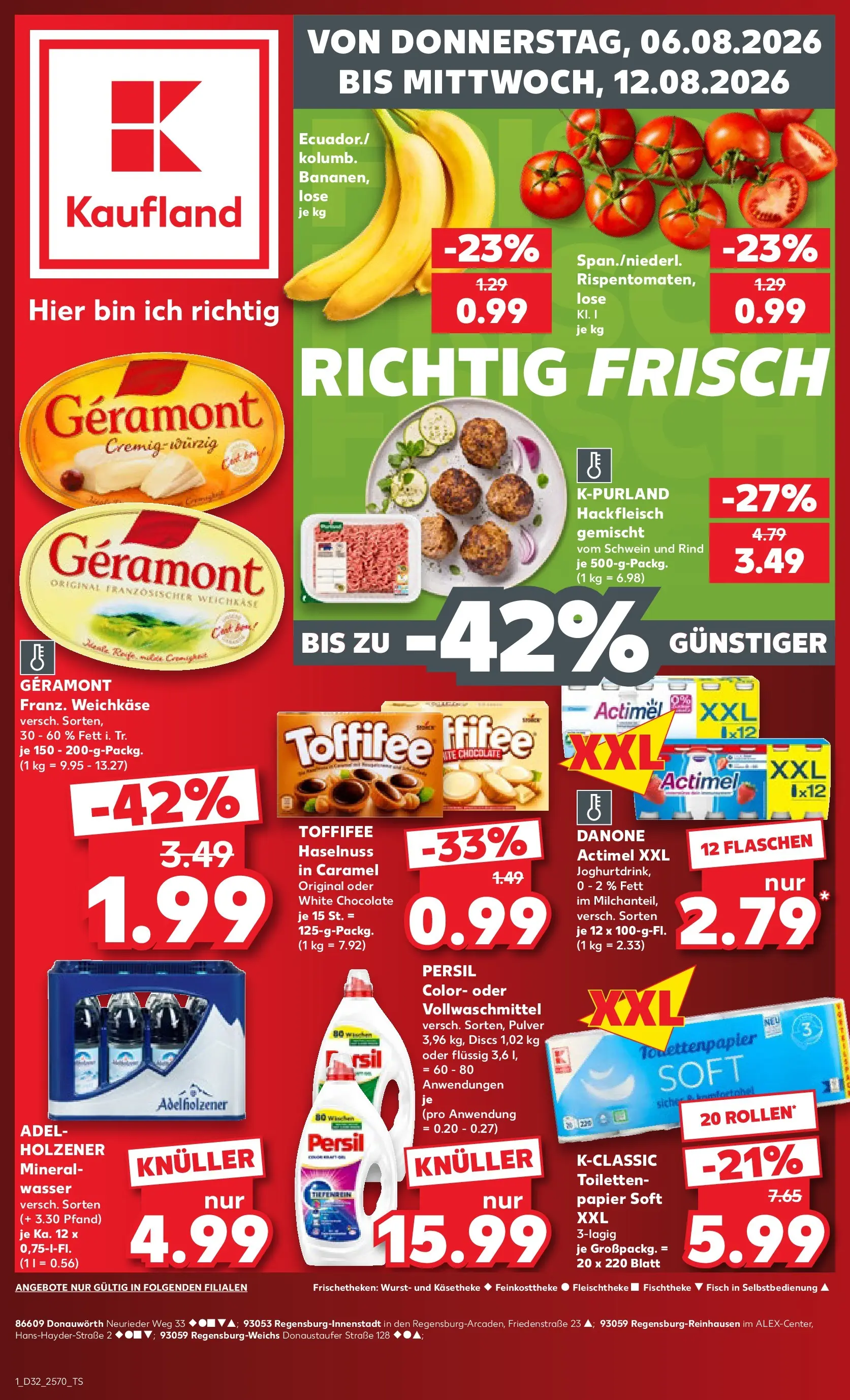 Prospekt Kaufland ab 03.08.2026 » Angebote Online zum Blättern | Seite: 10 | Produkte: Actimel, Toffifee, Persil, Hackfleisch