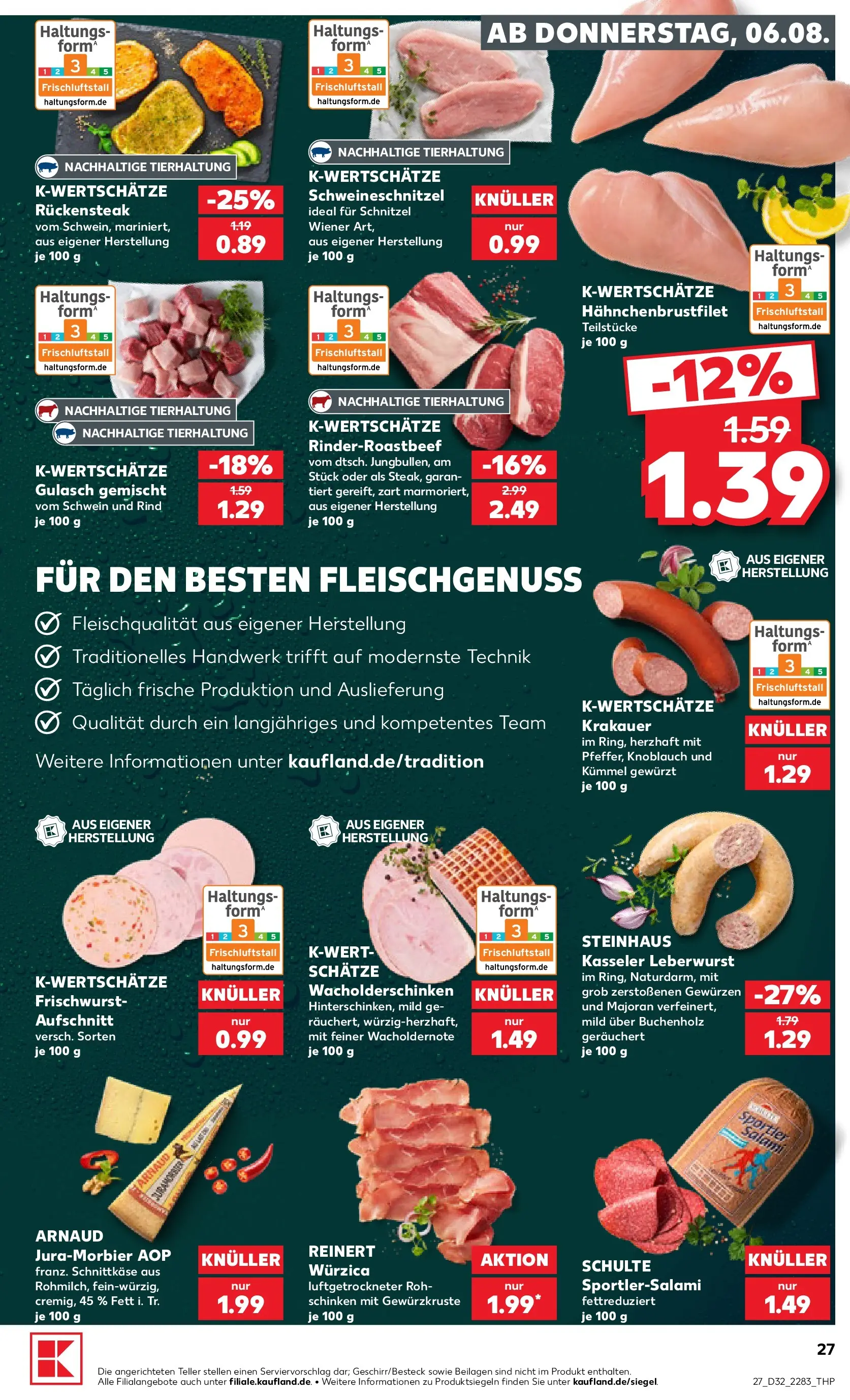 Prospekt Kaufland ab 03.08.2026 ยป Angebote und Werbung Online | Seite: 36 | Produkte: Schnitzel, Gulasch, Knoblauch, Schinken Prospekt Kaufland ab 03.08.2026 ยป Angebote Online zum Blรคttern | Seite: 36 | Produkte: Schnitzel, Gulasch, Knoblauch, Schinken