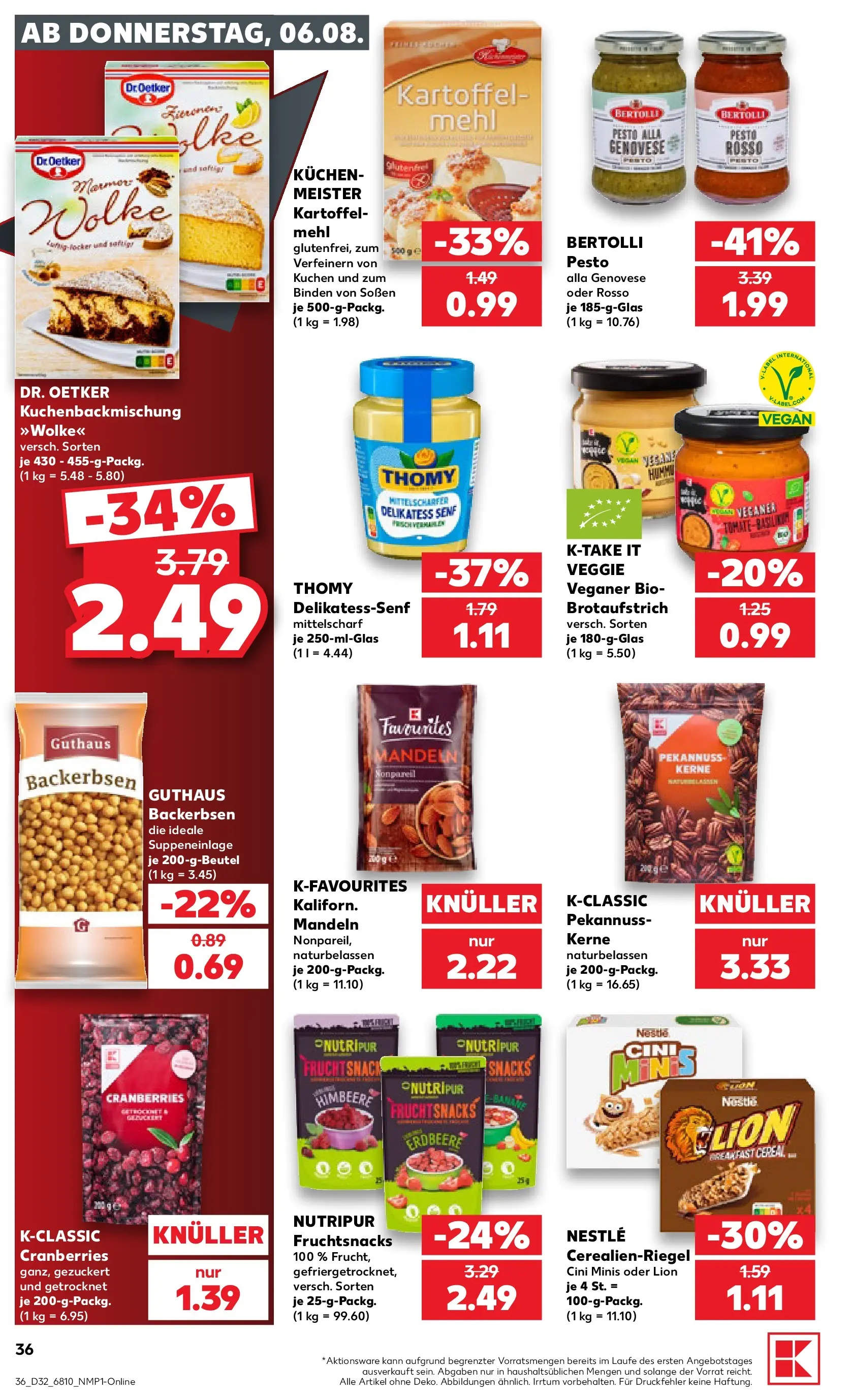 Prospekt Kaufland ab 03.08.2026 » Angebote Online zum Blättern | Seite: 45 | Produkte: Mehl, Mandeln, Himbeere, Kuchen