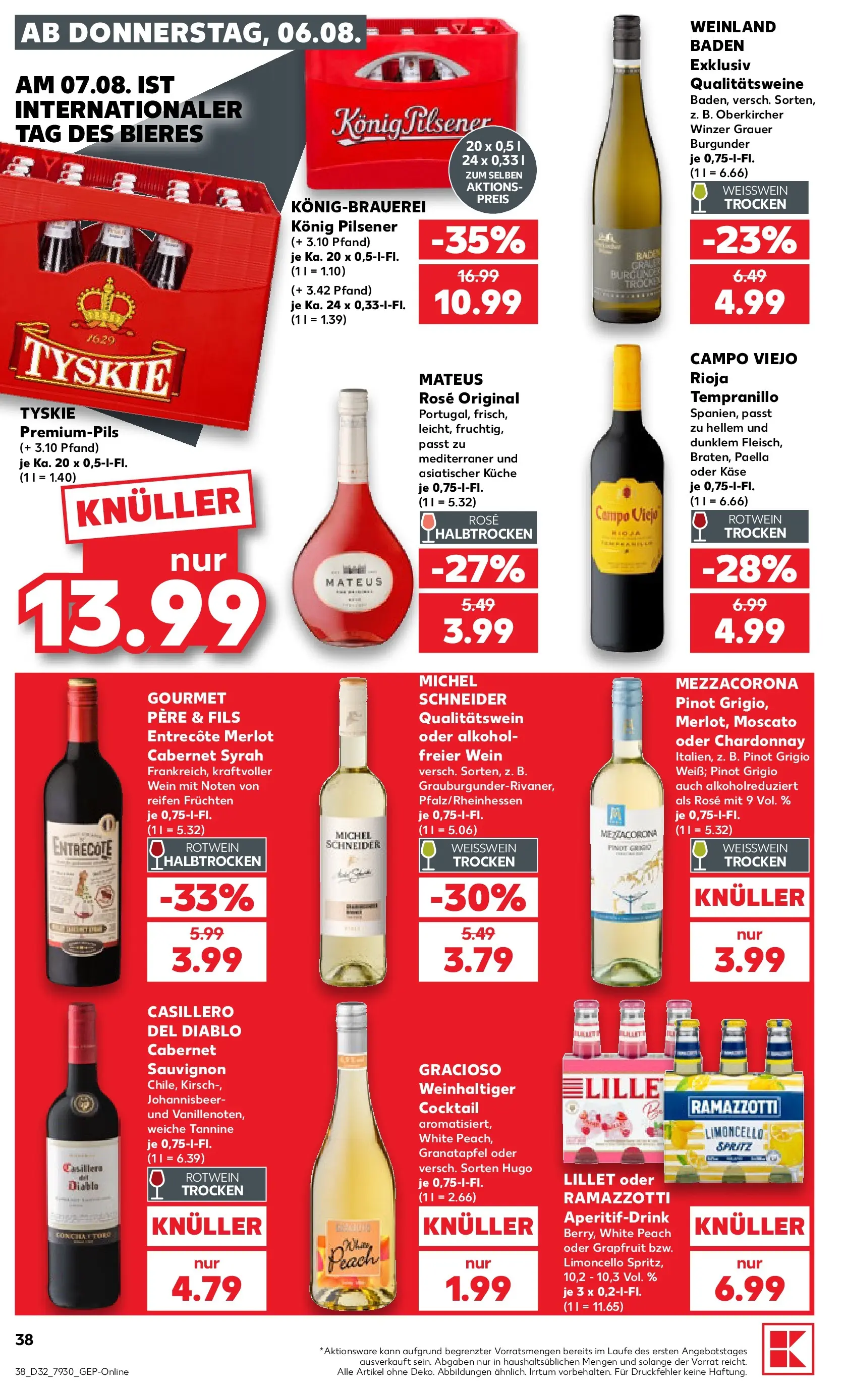 Prospekt Kaufland ab 03.08.2026 » Angebote Online zum Blättern | Seite: 47 | Produkte: Konig pilsener, Merlot, Küche, Limoncello