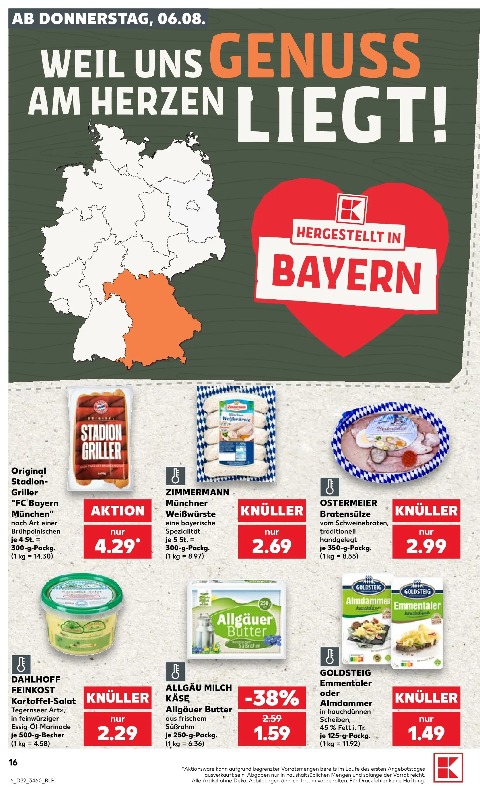 Prospekt Kaufland ab 06.08.2026 » Angebote Online zum Blättern | Seite: 16 | Produkte: Milch, Butter, Käse, Griller