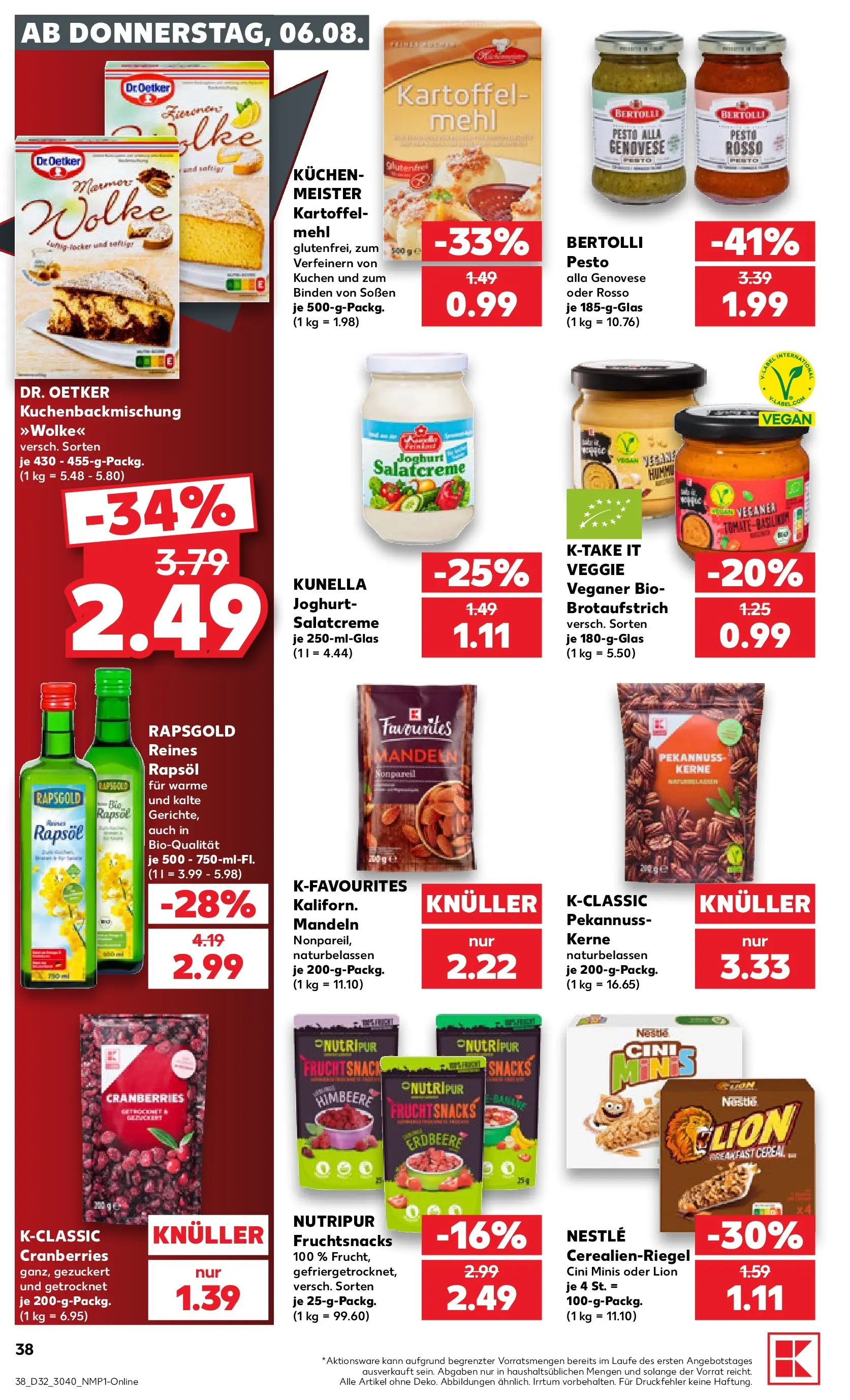 Prospekt Kaufland ab 03.08.2026 » Angebote Online zum Blättern | Seite: 47 | Produkte: Mehl, Joghurt, Mandeln, Himbeere