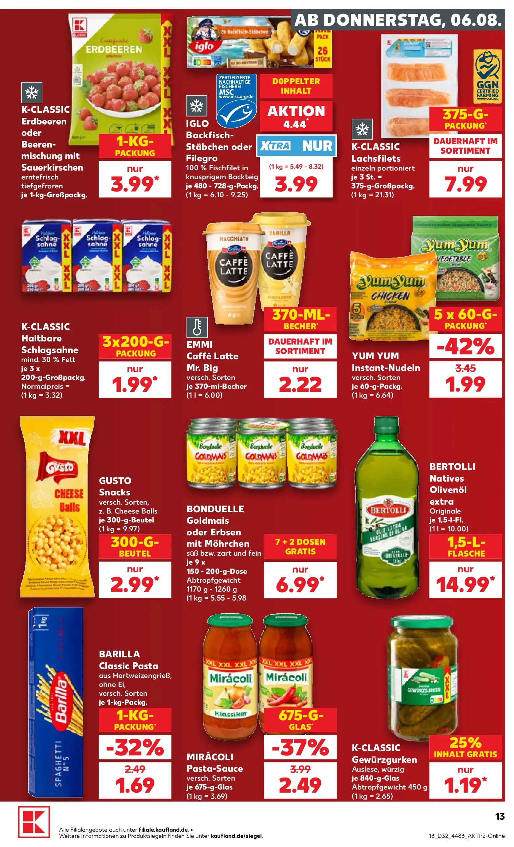 Prospekt Kaufland ab 03.08.2026 ยป Angebote und Werbung Online | Seite: 22 | Produkte: Schlagsahne, Olivenol, Pasta, Erdbeeren Prospekt Kaufland ab 03.08.2026 ยป Angebote Online zum Blรคttern | Seite: 22 | Produkte: Schlagsahne, Olivenol, Pasta, Erdbeeren