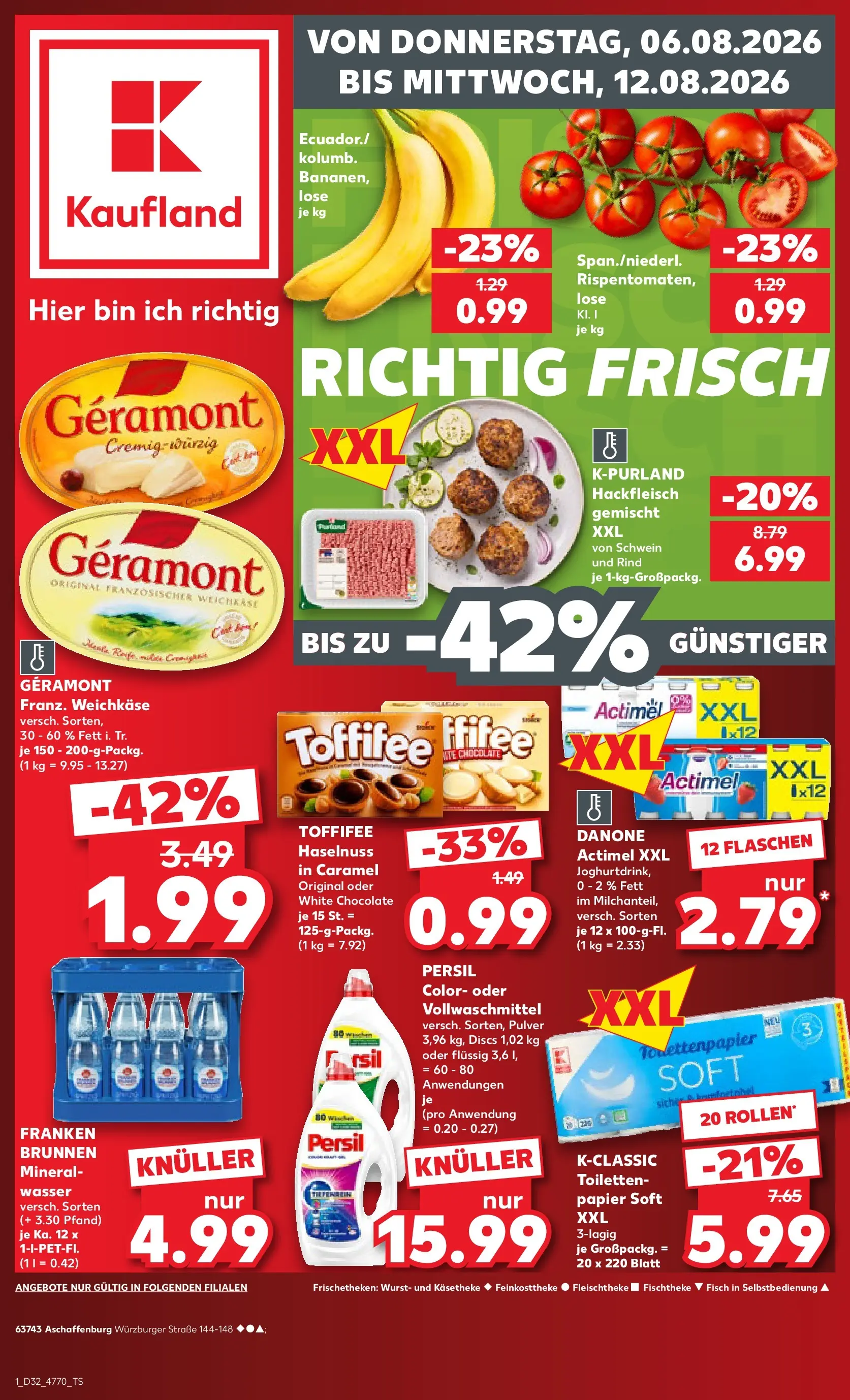 Prospekt Kaufland ab 03.08.2026 » Angebote Online zum Blättern | Seite: 10 | Produkte: Geramont, Wasser, Wurst, Hackfleisch