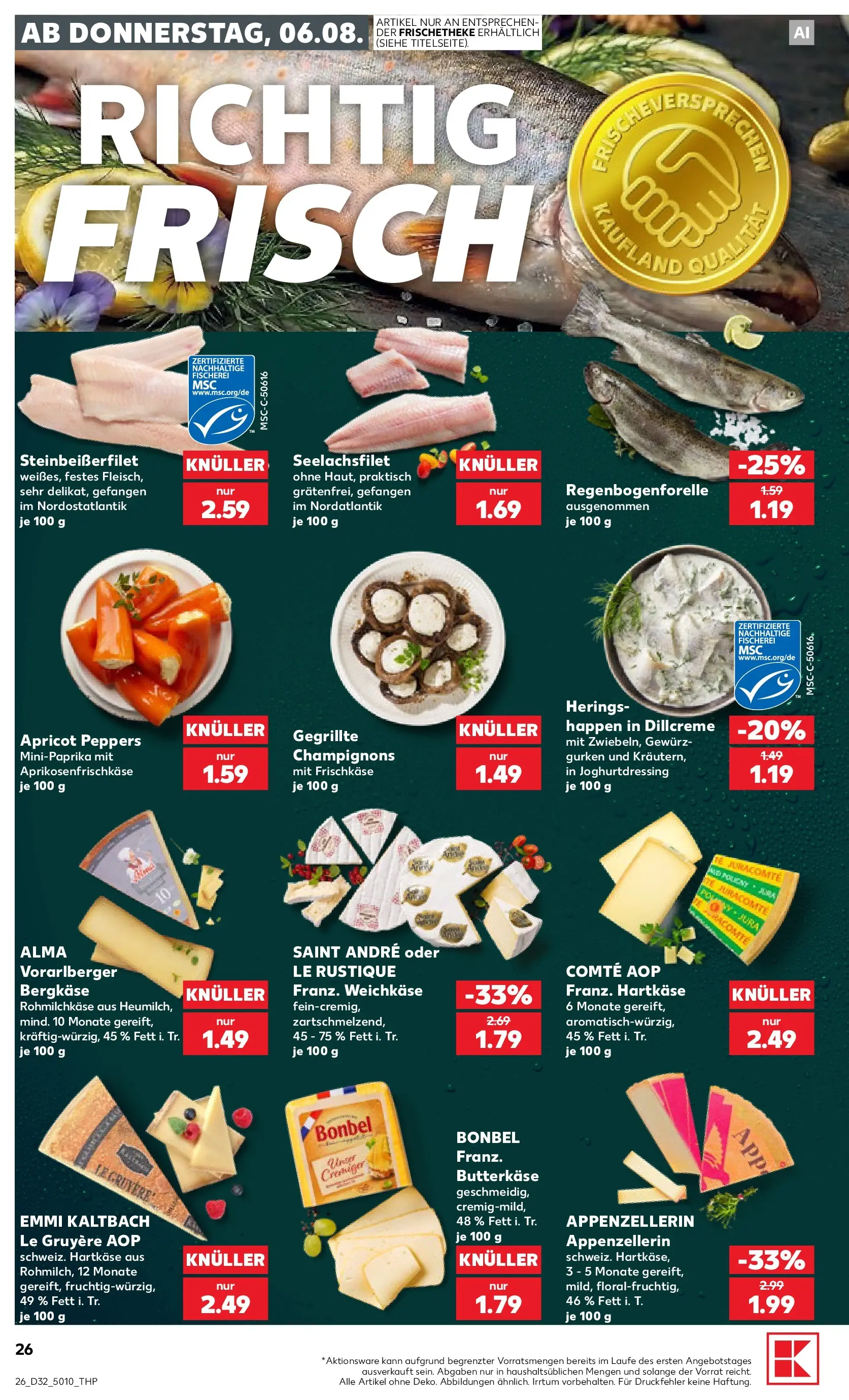 Prospekt Kaufland ab 03.08.2026 » Angebote Online zum Blättern | Seite: 35 | Produkte: Jura, Champignons, Gurken, Frischkase