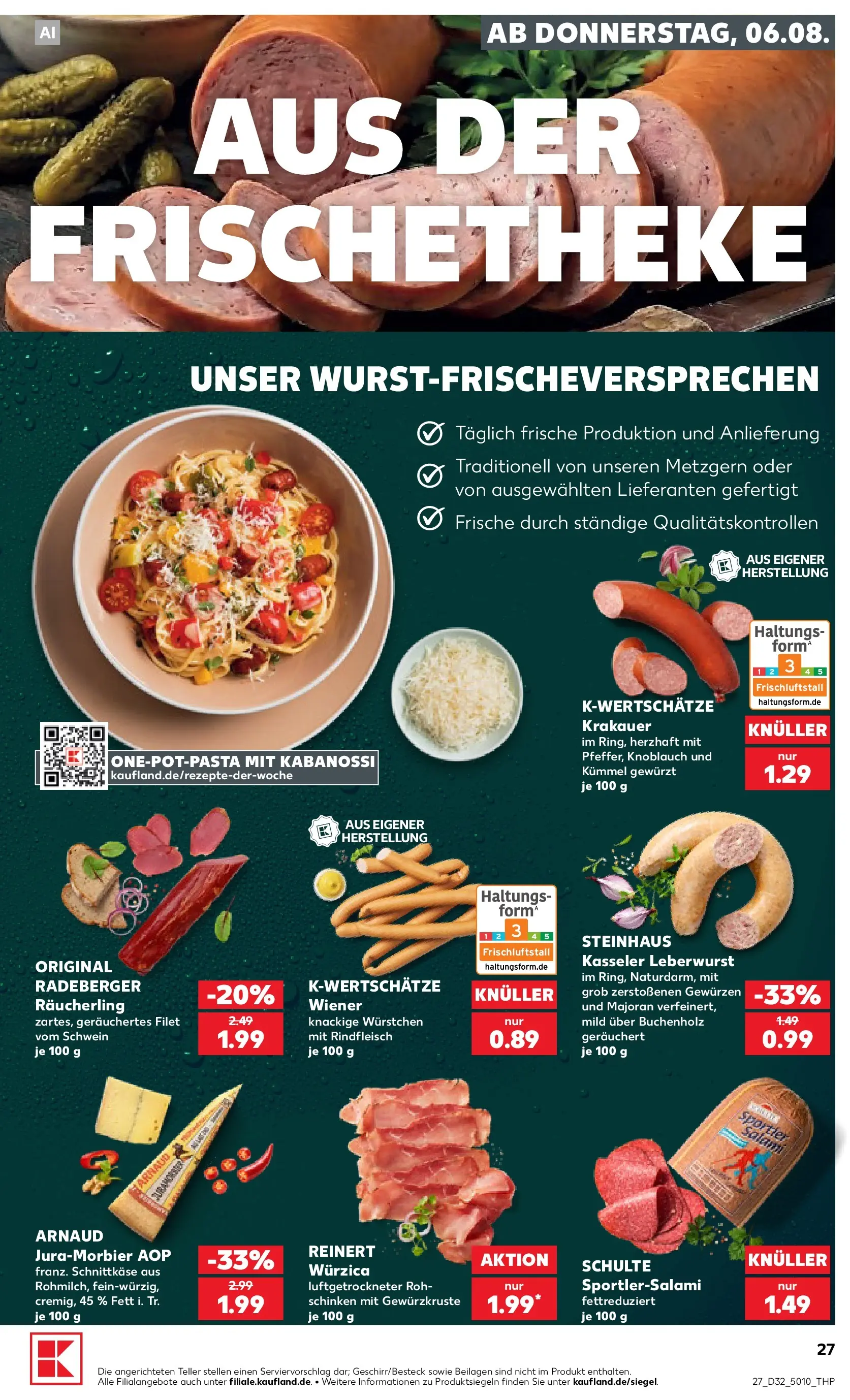 Prospekt Kaufland ab 03.08.2026 » Angebote Online zum Blättern | Seite: 36 | Produkte: Knoblauch, Salami, Schinken, Rindfleisch