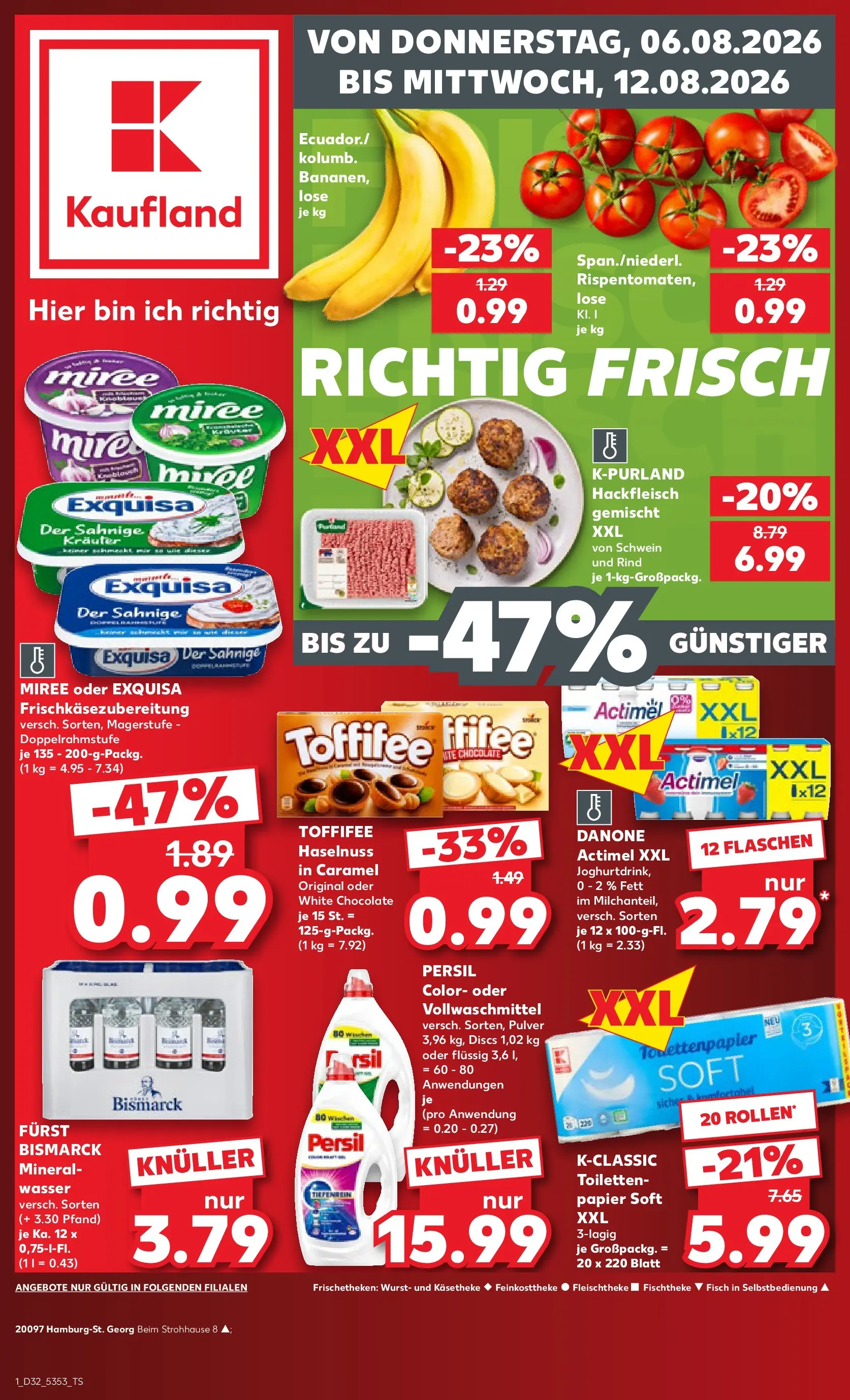 Prospekt Kaufland ab 03.08.2026 ยป Angebote und Werbung Online | Seite: 10 | Produkte: Actimel, Wasser, Wurst, Hackfleisch Prospekt Kaufland ab 03.08.2026 ยป Angebote Online zum Blรคttern | Seite: 10 | Produkte: Actimel, Wasser, Wurst, Hackfleisch