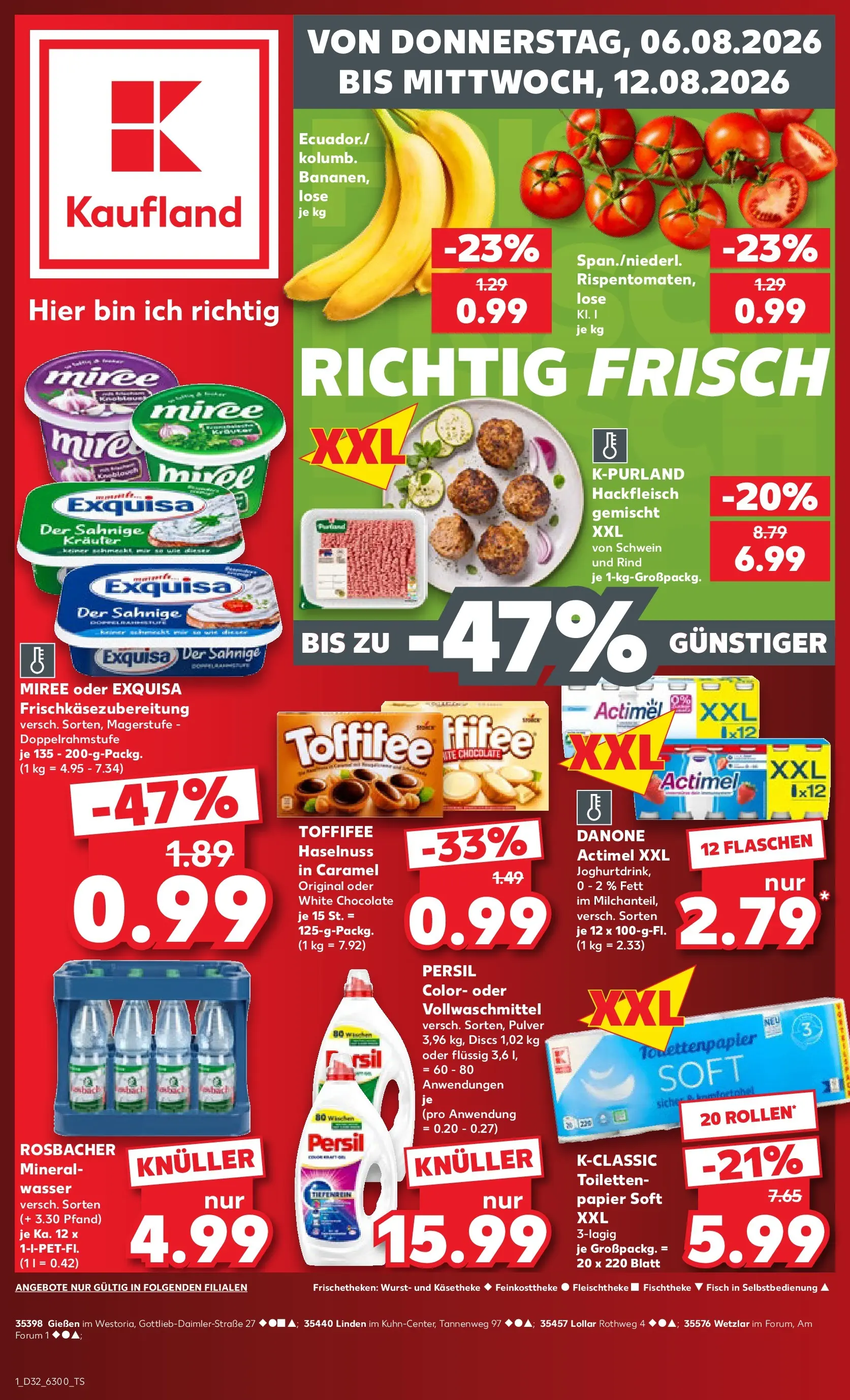 Prospekt Kaufland ab 03.08.2026 » Angebote Online zum Blättern | Seite: 10 | Produkte: Actimel, Wasser, Wurst, Toffifee