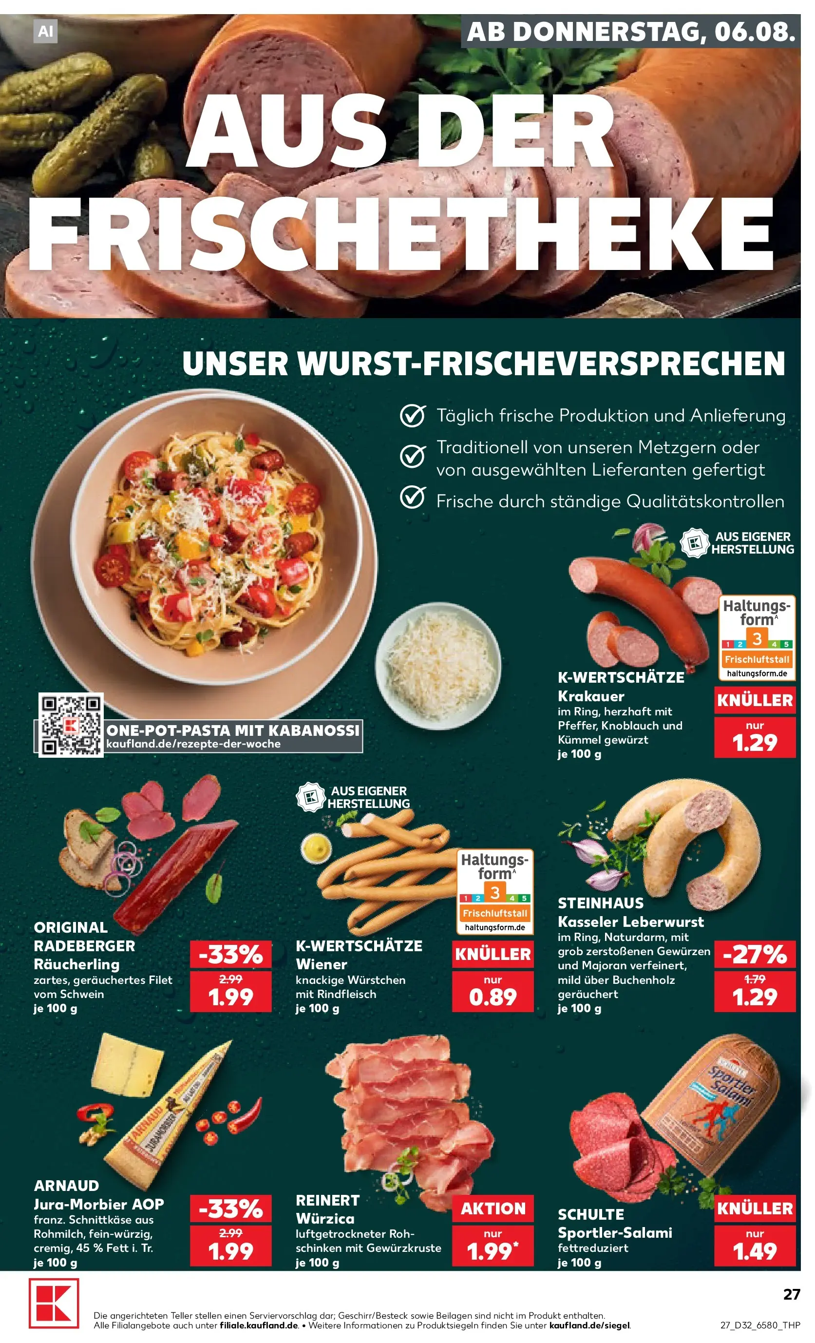 Prospekt Kaufland ab 03.08.2026 » Angebote Online zum Blättern | Seite: 36 | Produkte: Knoblauch, Salami, Schinken, Rindfleisch