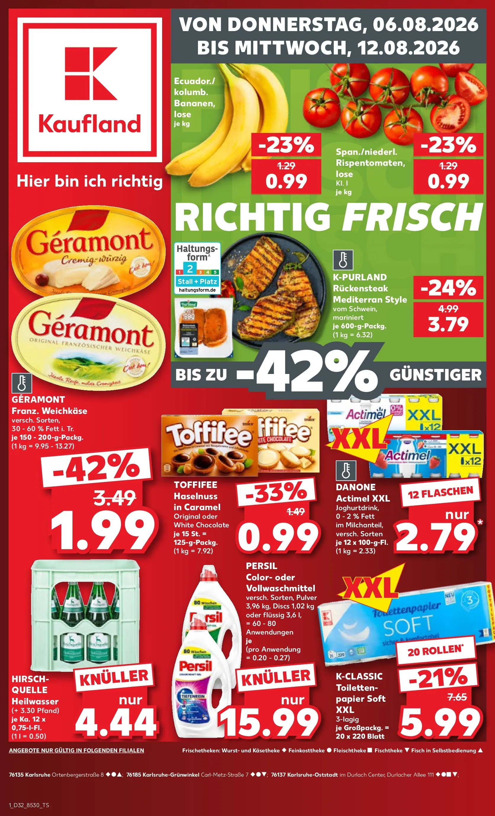 Prospekt Kaufland ab 03.08.2026 » Angebote Online zum Blättern | Seite: 10 | Produkte: Actimel, Wurst, Toffifee, Persil
