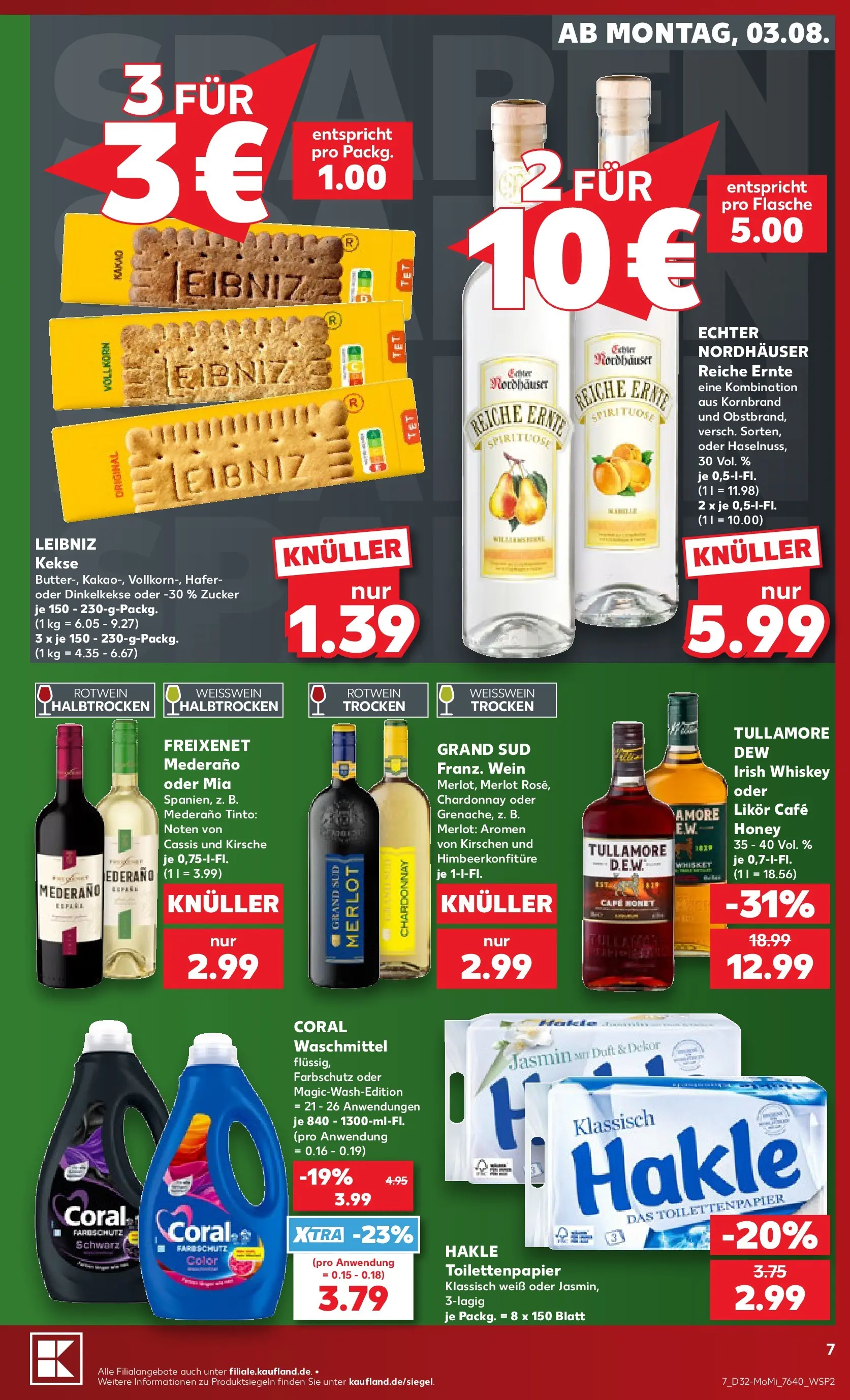 Prospekt Kaufland ab 03.08.2026 ยป Angebote und Werbung Online | Seite: 7 | Produkte: Coral, Merlot, Grand sud, Whiskey Prospekt Kaufland ab 03.08.2026 ยป Angebote Online zum Blรคttern | Seite: 7 | Produkte: Coral, Merlot, Grand sud, Whiskey