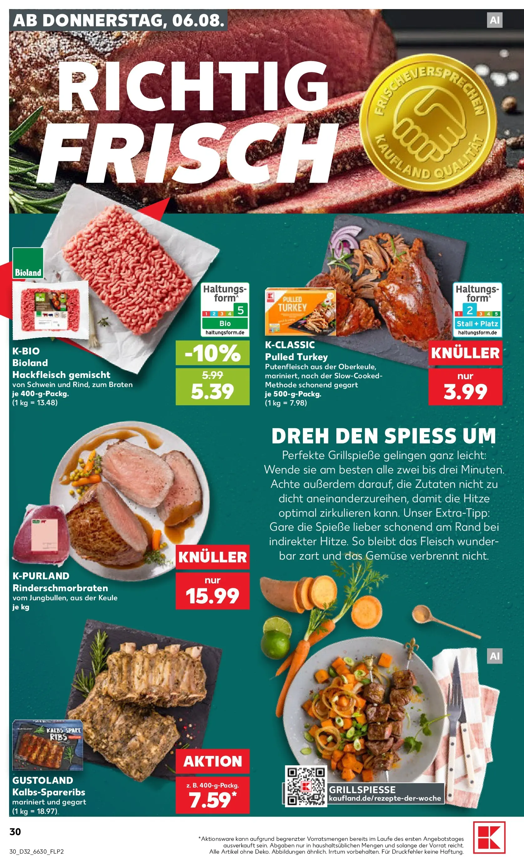 Prospekt Kaufland ab 03.08.2026 » Angebote Online zum Blättern | Seite: 39 | Produkte: Spieße, Gemüse, Fleisch, Hackfleisch