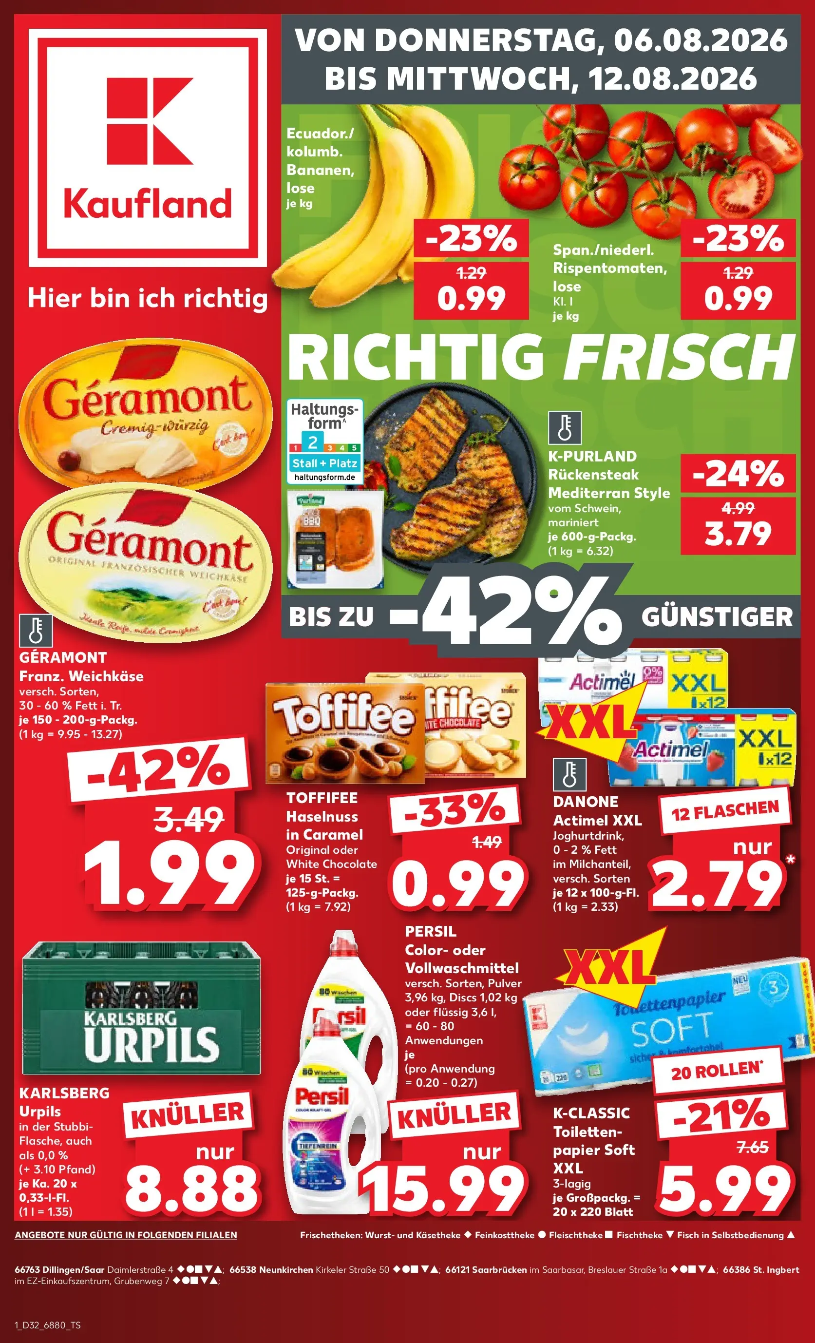 Prospekt Kaufland ab 03.08.2026 ยป Angebote und Werbung Online | Seite: 10 | Produkte: Actimel, Wurst, Toffifee, Persil Prospekt Kaufland ab 03.08.2026 ยป Angebote Online zum Blรคttern | Seite: 10 | Produkte: Actimel, Wurst, Toffifee, Persil