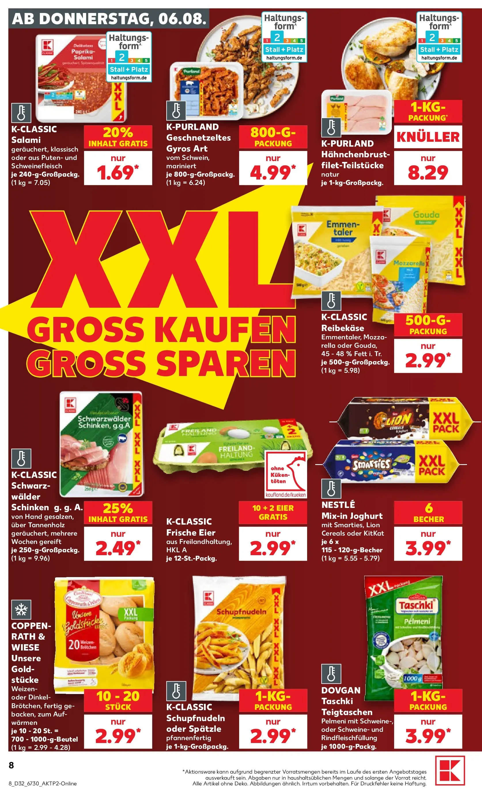 Prospekt Kaufland ab 03.08.2026 » Angebote Online zum Blättern | Seite: 17 | Produkte: Eier, Smarties, Paprika, Schweinefleisch