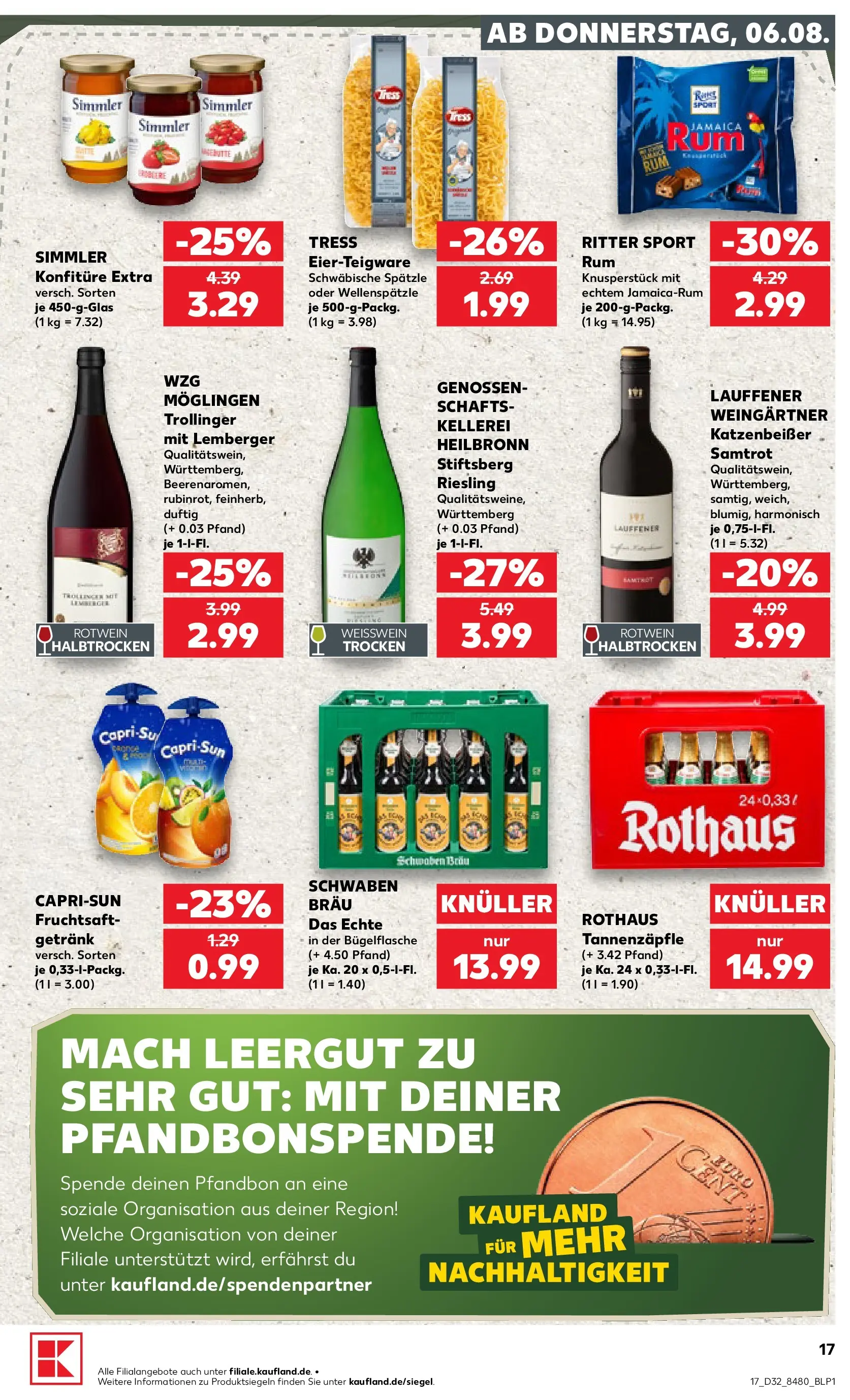Prospekt Kaufland ab 03.08.2026 ยป Angebote und Werbung Online | Seite: 26 | Produkte: Weiรwein, Rotwein, Ritter sport, Fruchtsaft Prospekt Kaufland ab 03.08.2026 ยป Angebote Online zum Blรคttern | Seite: 26 | Produkte: Weiรwein, Rotwein, Ritter sport, Fruchtsaft