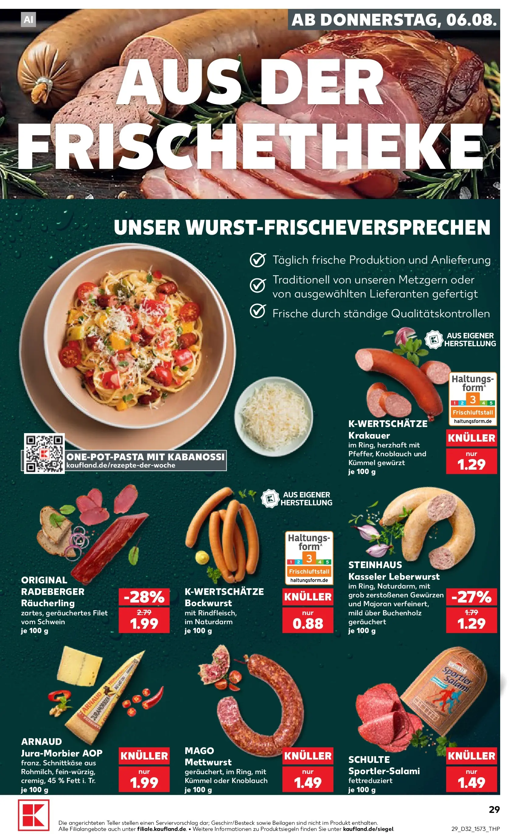 Prospekt Kaufland ab 03.08.2026 ยป Angebote und Werbung Online | Seite: 38 | Produkte: Bockwurst, Jura, Knoblauch, Salami Prospekt Kaufland ab 03.08.2026 ยป Angebote Online zum Blรคttern | Seite: 38 | Produkte: Bockwurst, Jura, Knoblauch, Salami