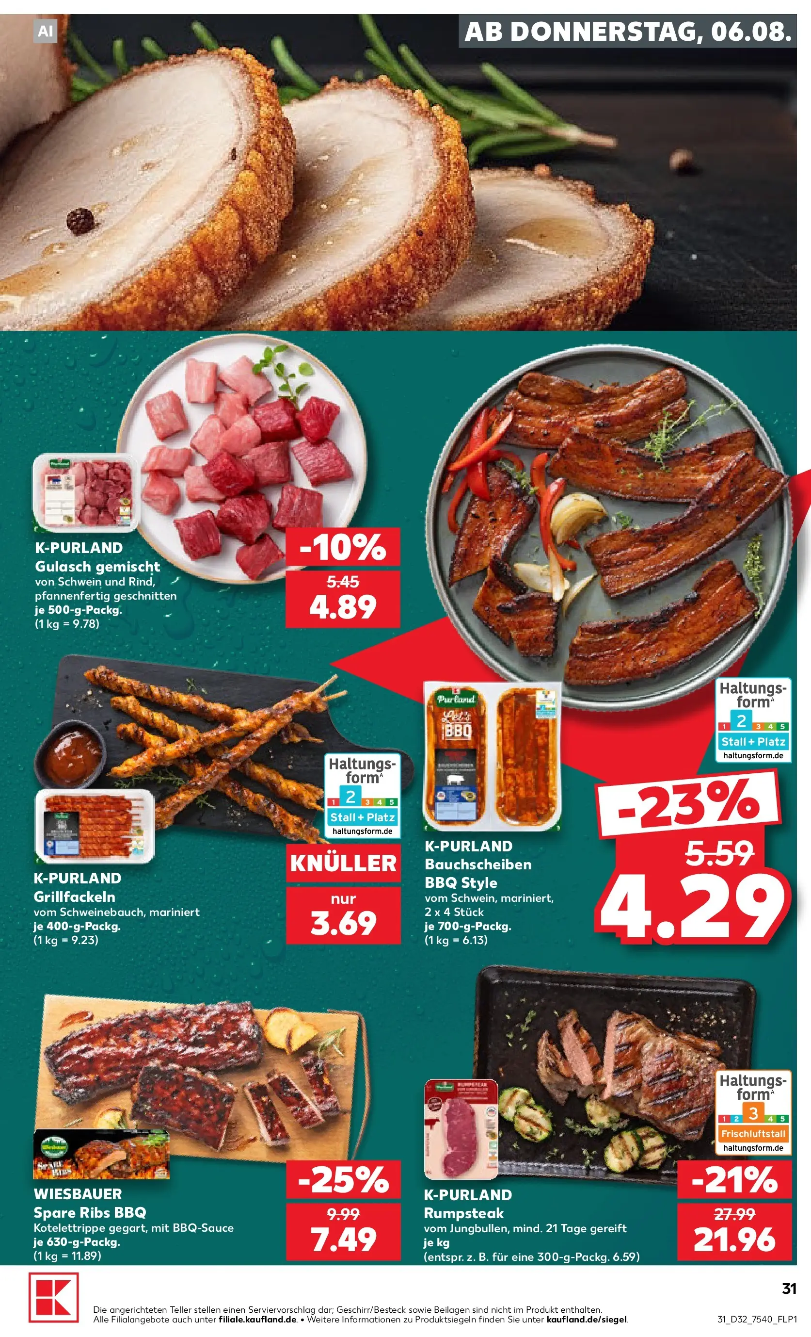 Prospekt Kaufland ab 03.08.2026 ยป Angebote und Werbung Online | Seite: 40 | Produkte: Rumpsteak, Spare ribs, Gulasch Prospekt Kaufland ab 03.08.2026 ยป Angebote Online zum Blรคttern | Seite: 40 | Produkte: Rumpsteak, Spare ribs, Gulasch