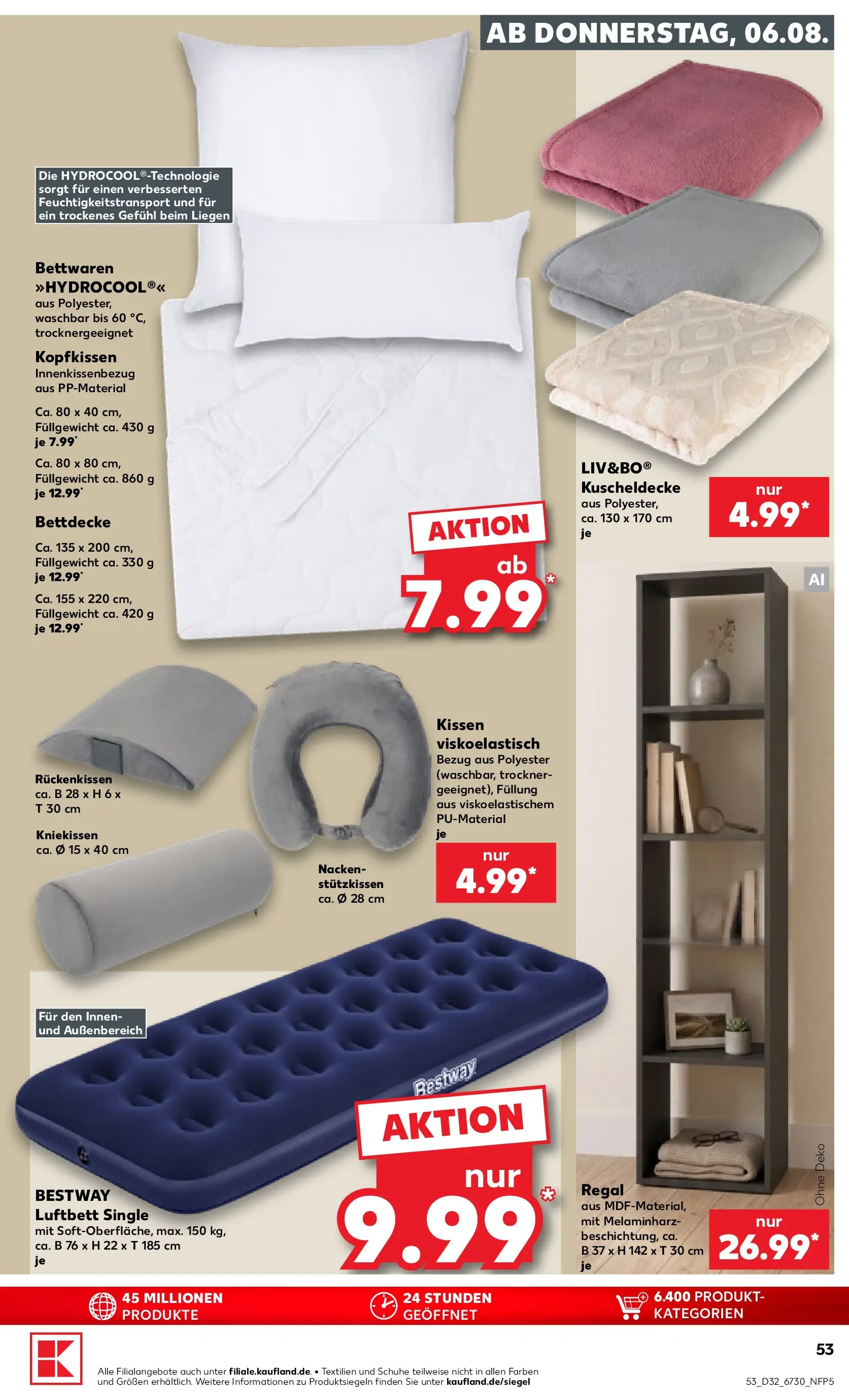 Prospekt Kaufland ab 03.08.2026 » Angebote Online zum Blättern | Seite: 62 | Produkte: Trockner, Kissen, Regal, Bettdecke