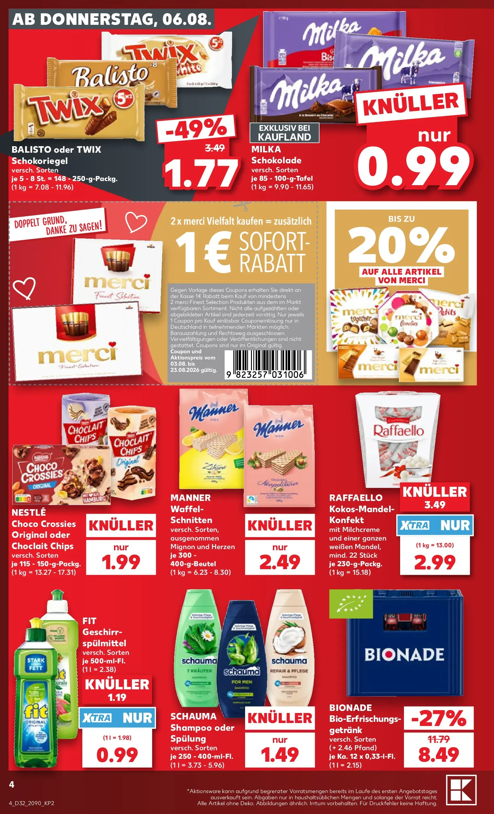Prospekt Kaufland ab 03.08.2026 » Angebote Online zum Blättern | Seite: 13 | Produkte: Schokolade, Shampoo, Milka, Spülung