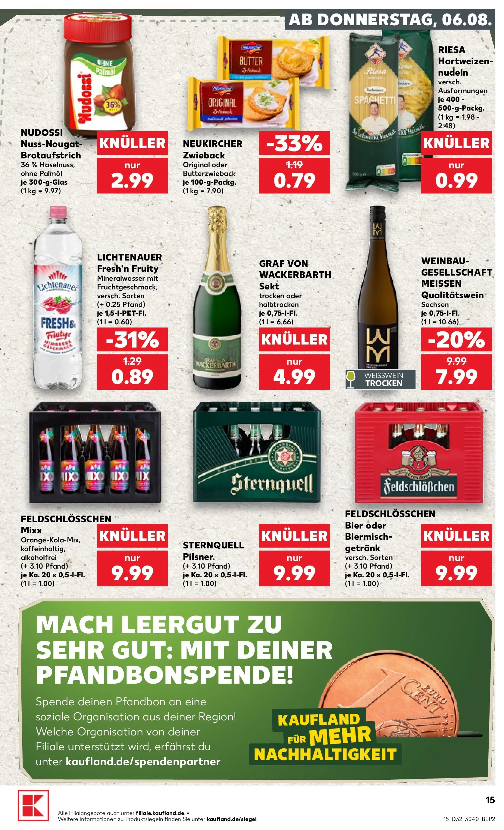 Prospekt Kaufland ab 03.08.2026 » Angebote Online zum Blättern | Seite: 24 | Produkte: Bier, Weißwein, Sekt, Nudeln