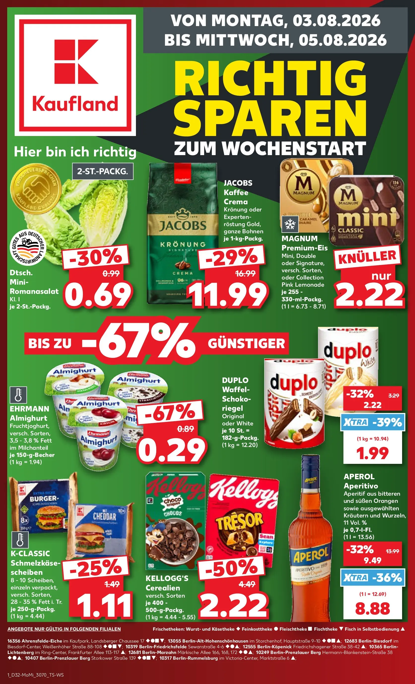 Prospekt Kaufland ab 03.08.2026 ยป Angebote und Werbung Online | Seite: 1 | Produkte: Kaffee, Burger, Orangen, Aperol Prospekt Kaufland ab 03.08.2026 ยป Angebote Online zum Blรคttern | Seite: 1 | Produkte: Kaffee, Burger, Orangen, Aperol