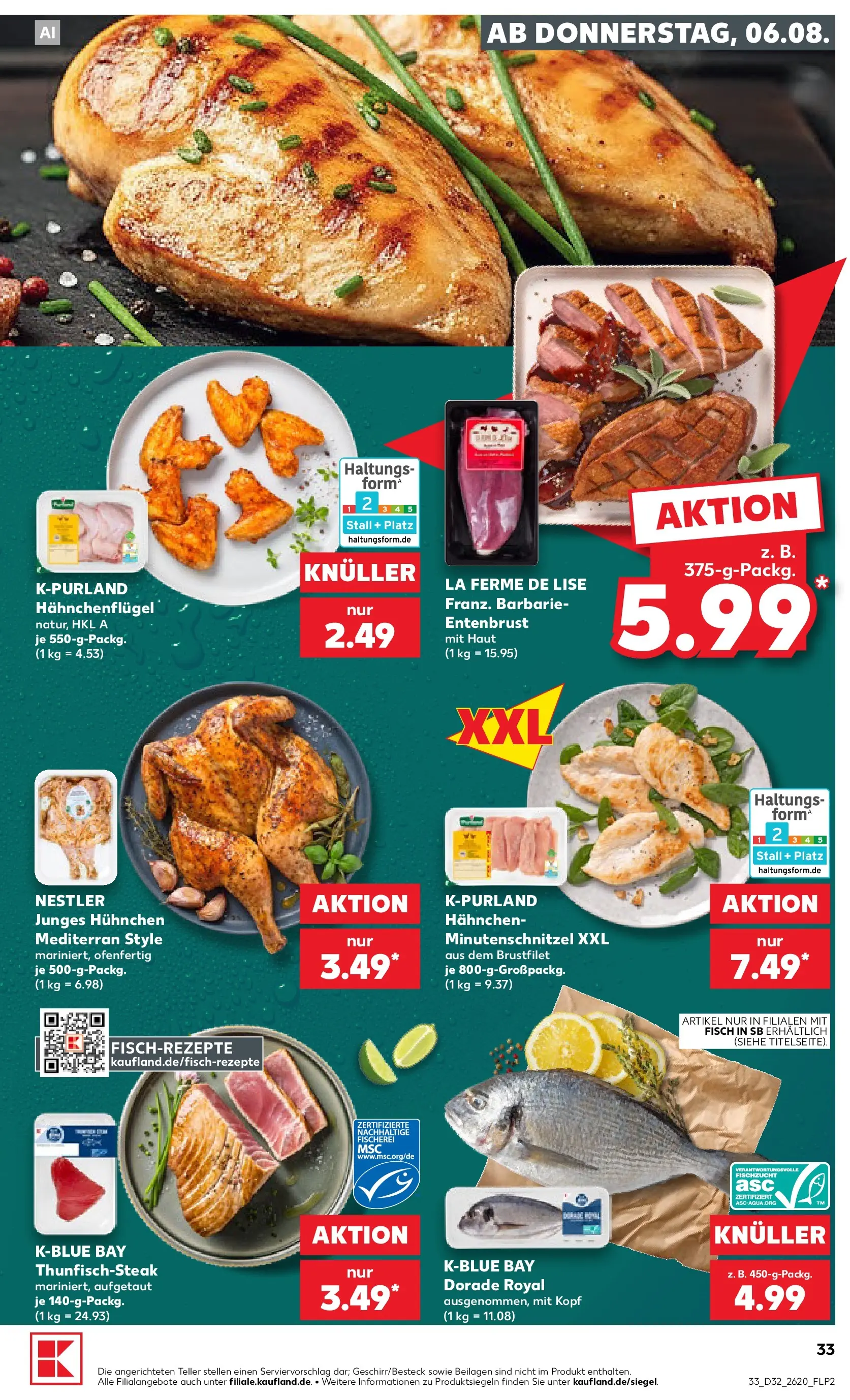 Prospekt Kaufland ab 03.08.2026 » Angebote Online zum Blättern | Seite: 42 | Produkte: Dorade, Hahnchen, Fisch
