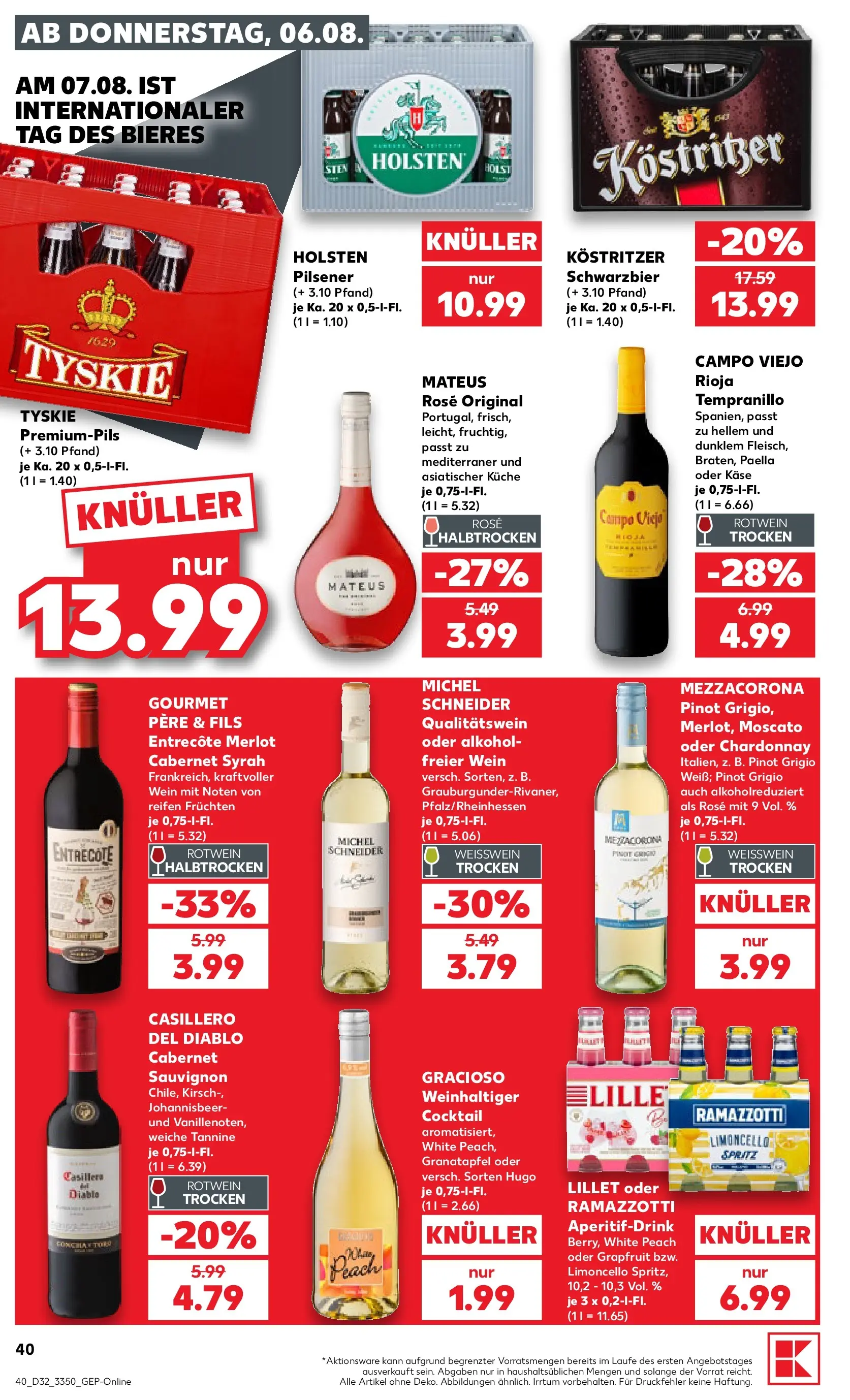 Prospekt Kaufland ab 03.08.2026 » Angebote Online zum Blättern | Seite: 49 | Produkte: Kostritzer, Rotwein, Rotwein halbtrocken, Küche