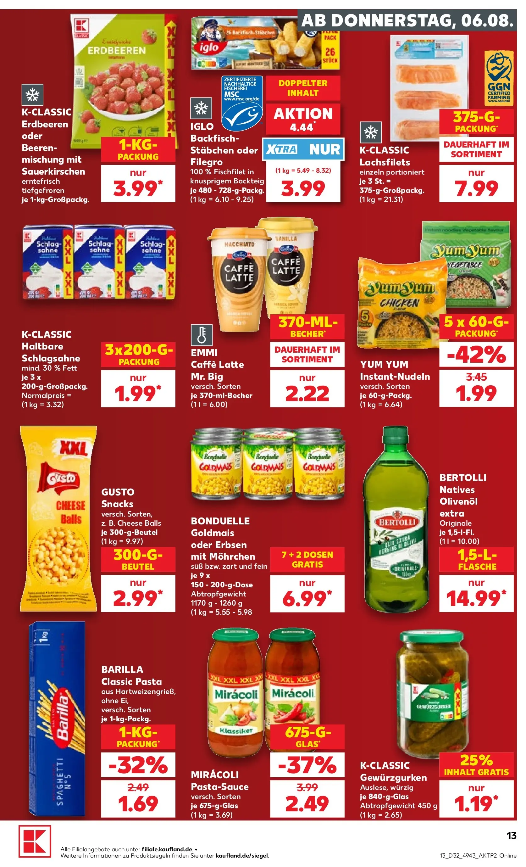 Prospekt Kaufland ab 03.08.2026 ยป Angebote und Werbung Online | Seite: 26 | Produkte: Schlagsahne, Barilla, Iglo, Erbsen Prospekt Kaufland ab 03.08.2026 ยป Angebote Online zum Blรคttern | Seite: 26 | Produkte: Schlagsahne, Barilla, Iglo, Erbsen
