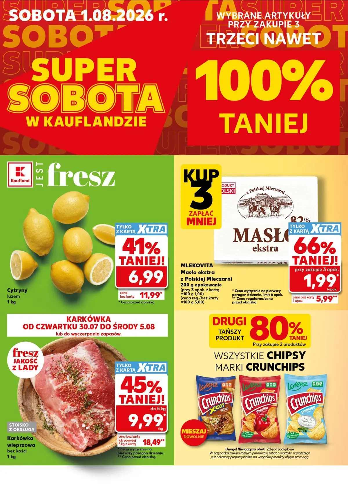 Kaufland gazetka - Super Sobota od 01.08.2026 - od jutra PDF | Strona: 2 | Produkty: Karta, Karkówka, Kebab, Cytryny