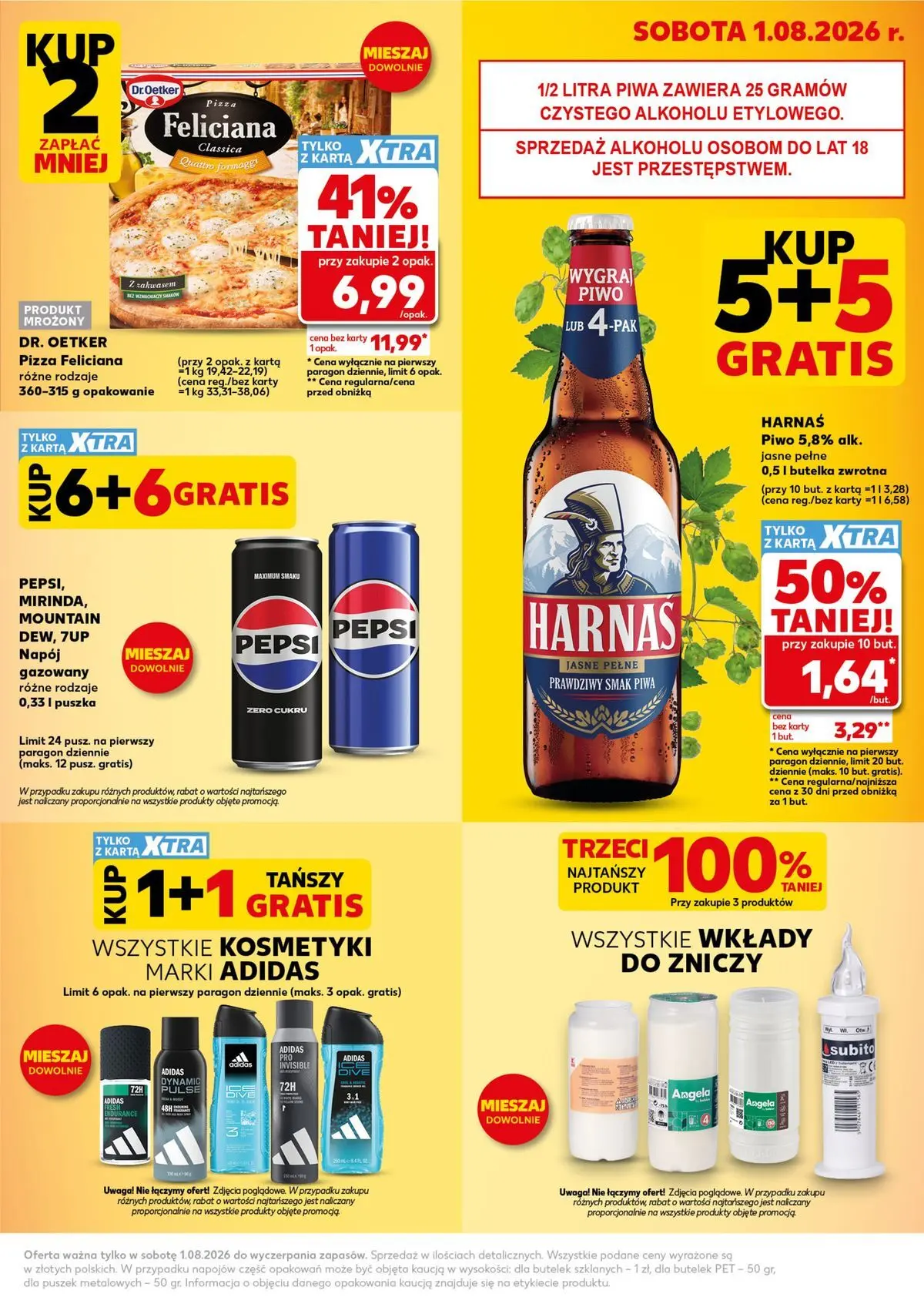 Kaufland gazetka - Super Sobota od 01.08.2026 - od jutra PDF | Strona: 3 | Produkty: Wkłady do zniczy, Kosmetyki, Harnaś, Piwo