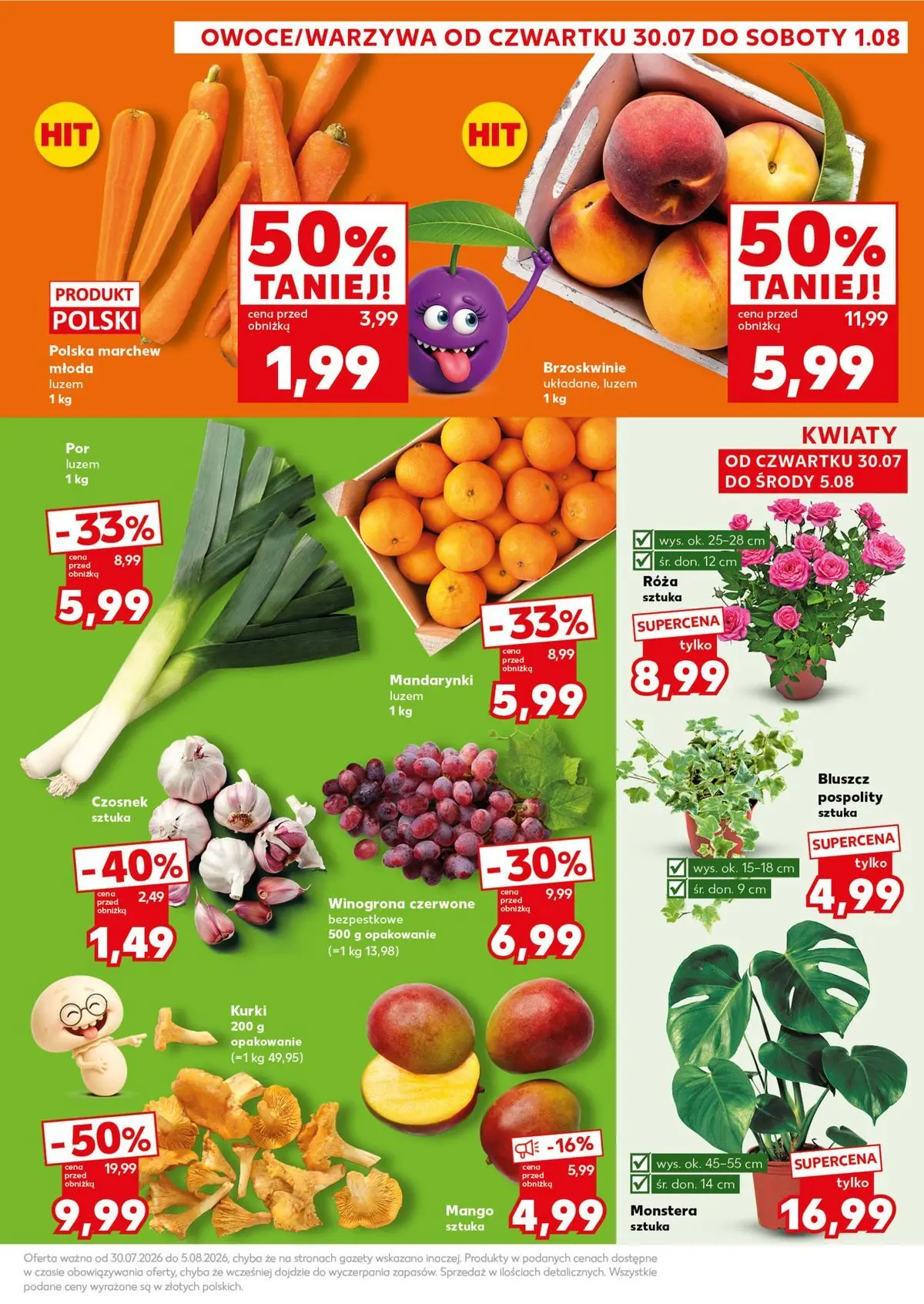Kaufland gazetka - Super Sobota od 01.08.2026 - od jutra PDF | Strona: 7 | Produkty: Mango, Czosnek, Brzoskwinie, Kwiaty
