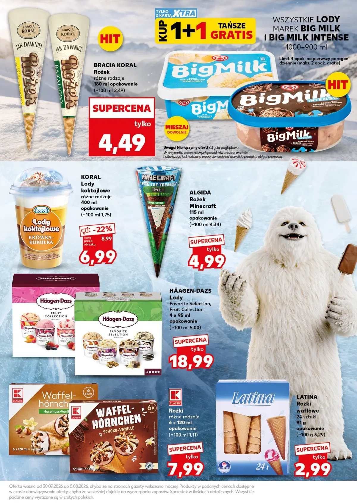 Kaufland gazetka - Super Sobota od 01.08.2026 - od jutra PDF | Strona: 13 | Produkty: Czekolady, Krowka, Big Milk, Lody