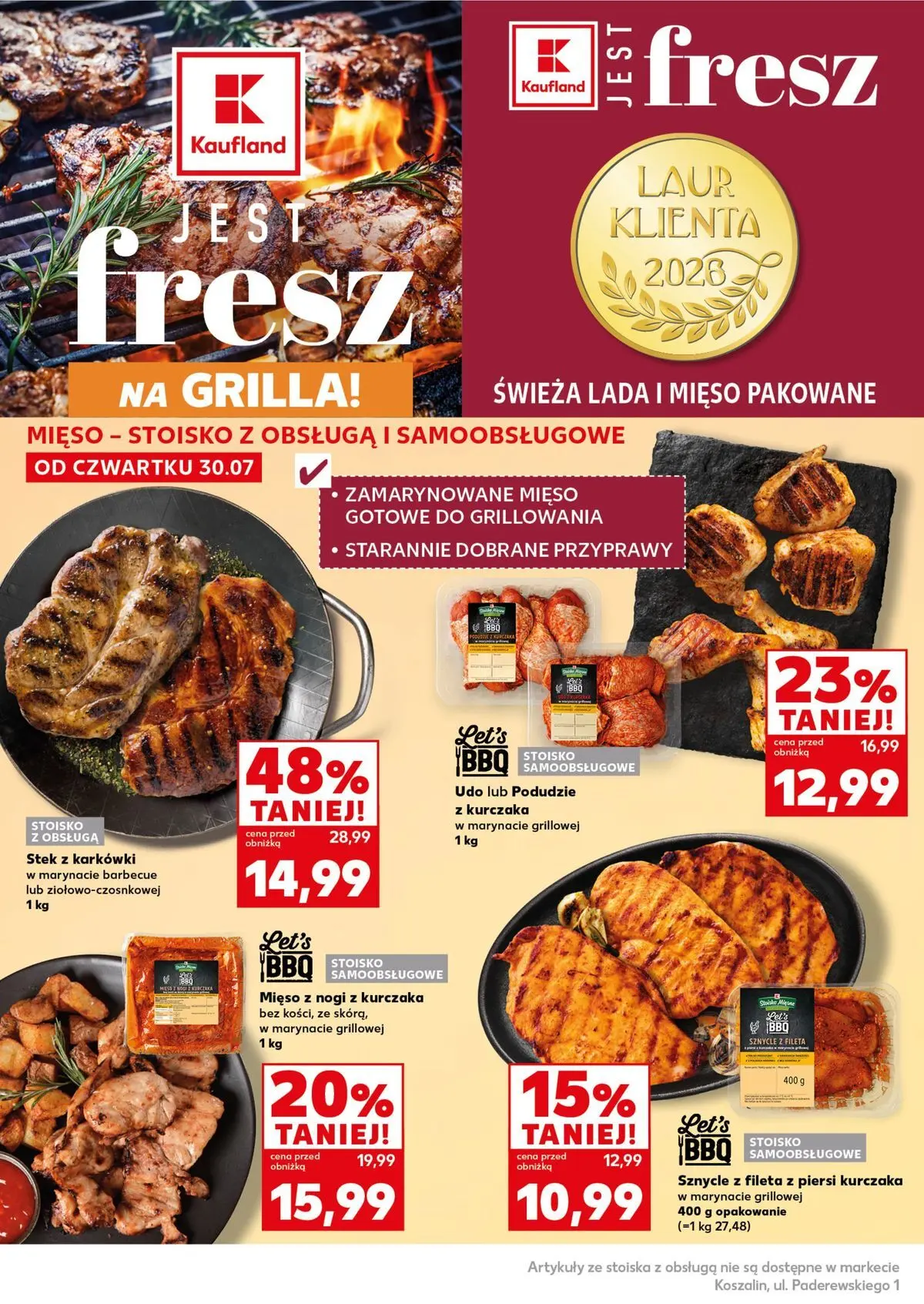 Kaufland gazetka - Super Sobota od 01.08.2026 - od jutra PDF | Strona: 14 | Produkty: Piersi, Mięso, Podudzie z kurczaka, Przyprawy