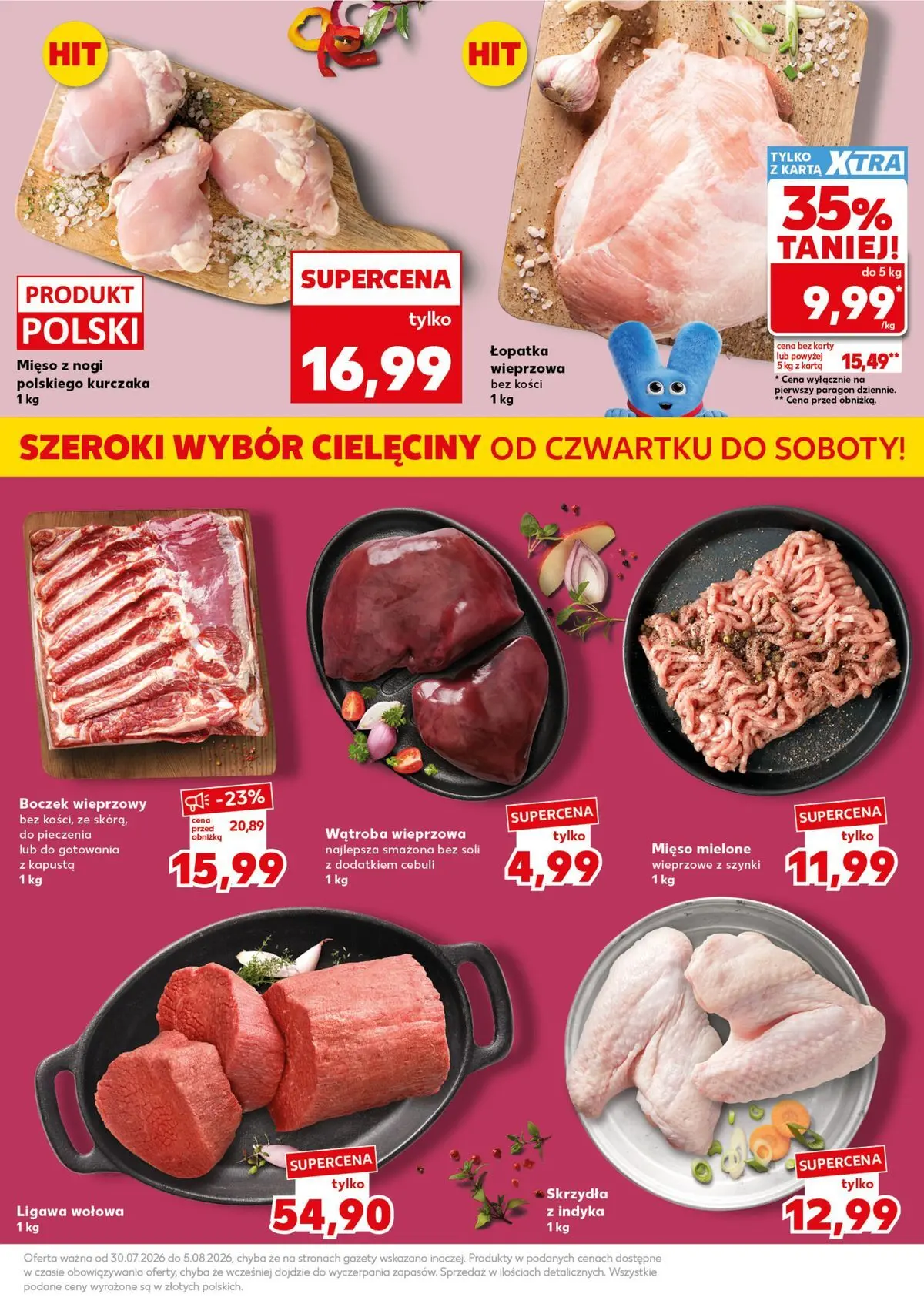 Kaufland gazetka - Super Sobota od 01.08.2026 - od jutra PDF | Strona: 15 | Produkty: Karta, Mięso, Boczek wieprzowy, Boczek