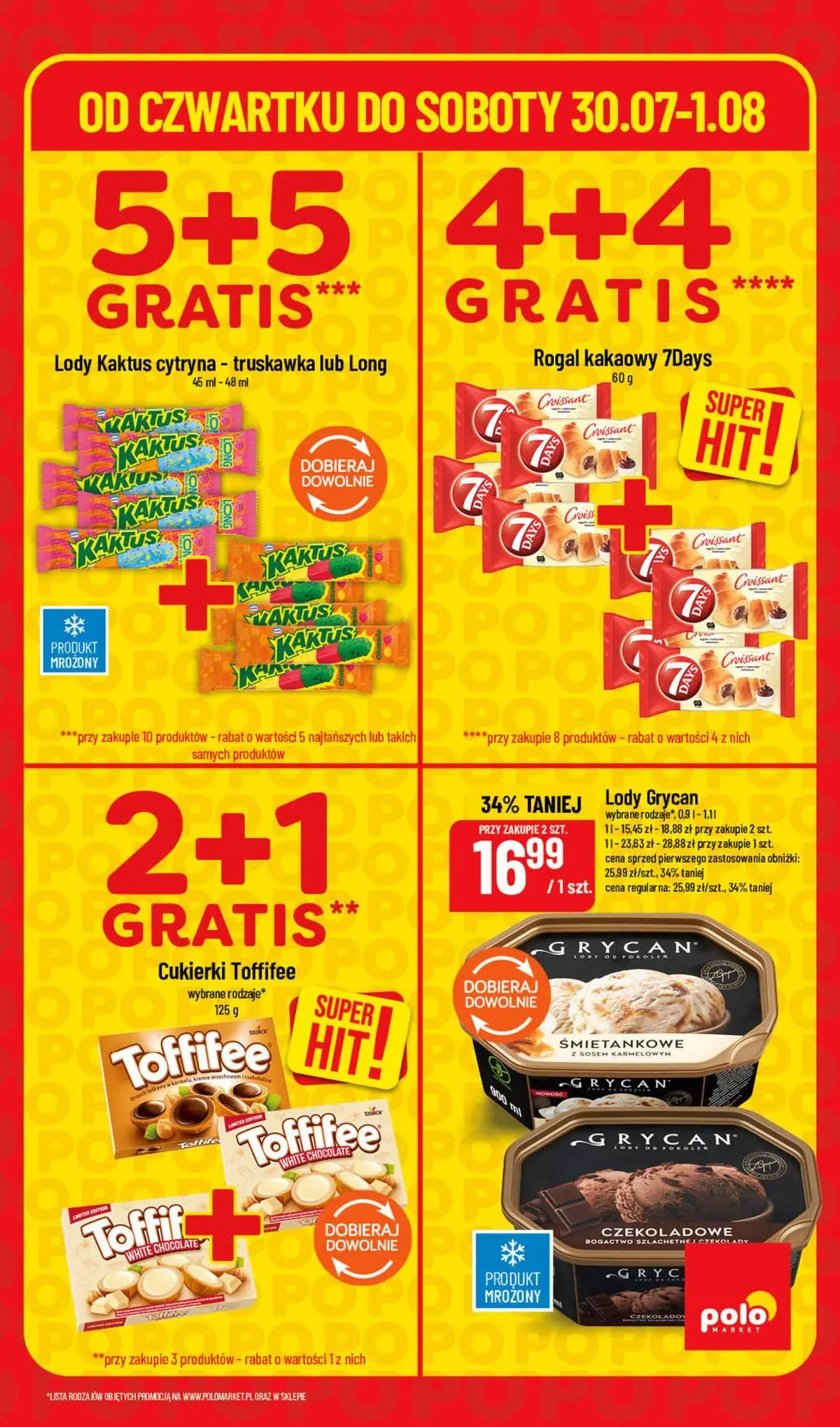 Nowa POLOmarket gazetka od jutra 30.07.2026 | Strona: 5 | Produkty: Lody Grycan, Toffifee, Cukierki, Lody