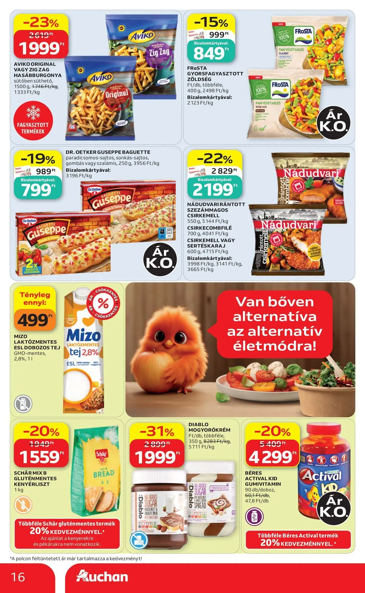 Auchan akciós újság Szolnok - 2026.07.30. -tól/töl > akció, lapozható szórólap 🛍️ | Oldal: 16 | Termékek: Kenyérliszt, Sertéskaraj, Zöldség, Gluténmentes