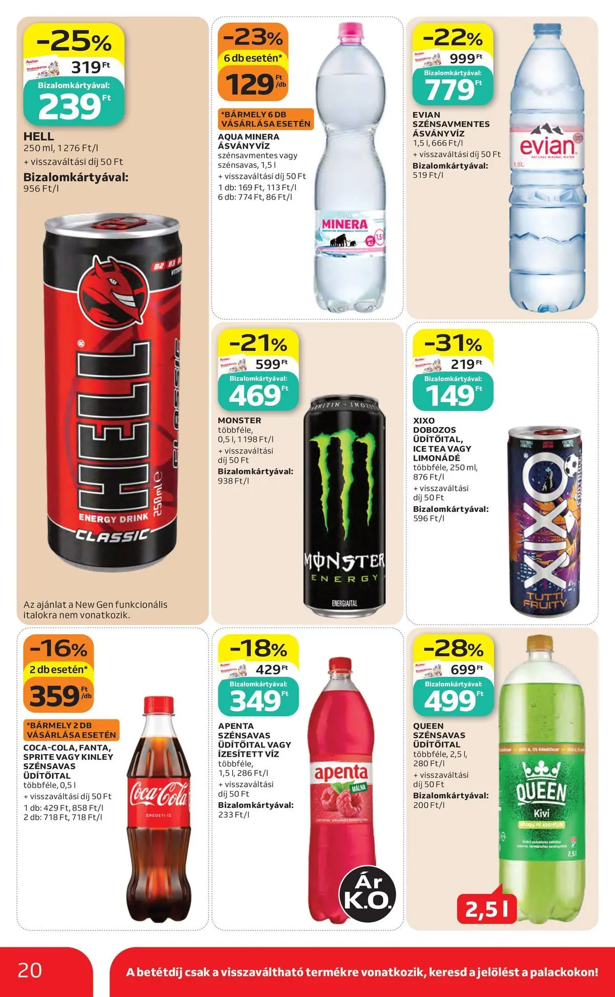 Auchan akciós újság Szolnok - 2026.07.30. -tól/töl > akció, lapozható szórólap 🛍️ | Oldal: 20 | Termékek: Málna, Coca Cola, Ásványvíz, Tea