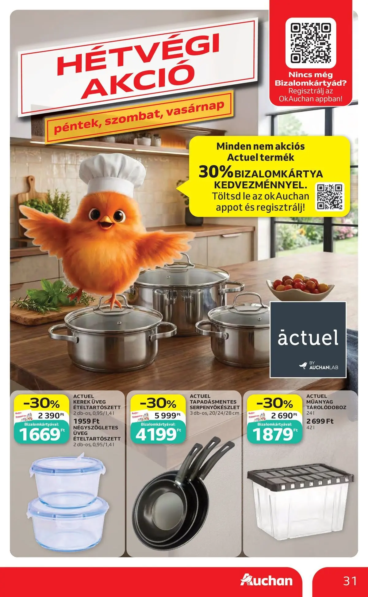 Auchan akciós újság Szolnok - 2026.07.30. -tól/töl > akció, lapozható szórólap 🛍️ | Oldal: 31 | Termékek: Tárolódoboz