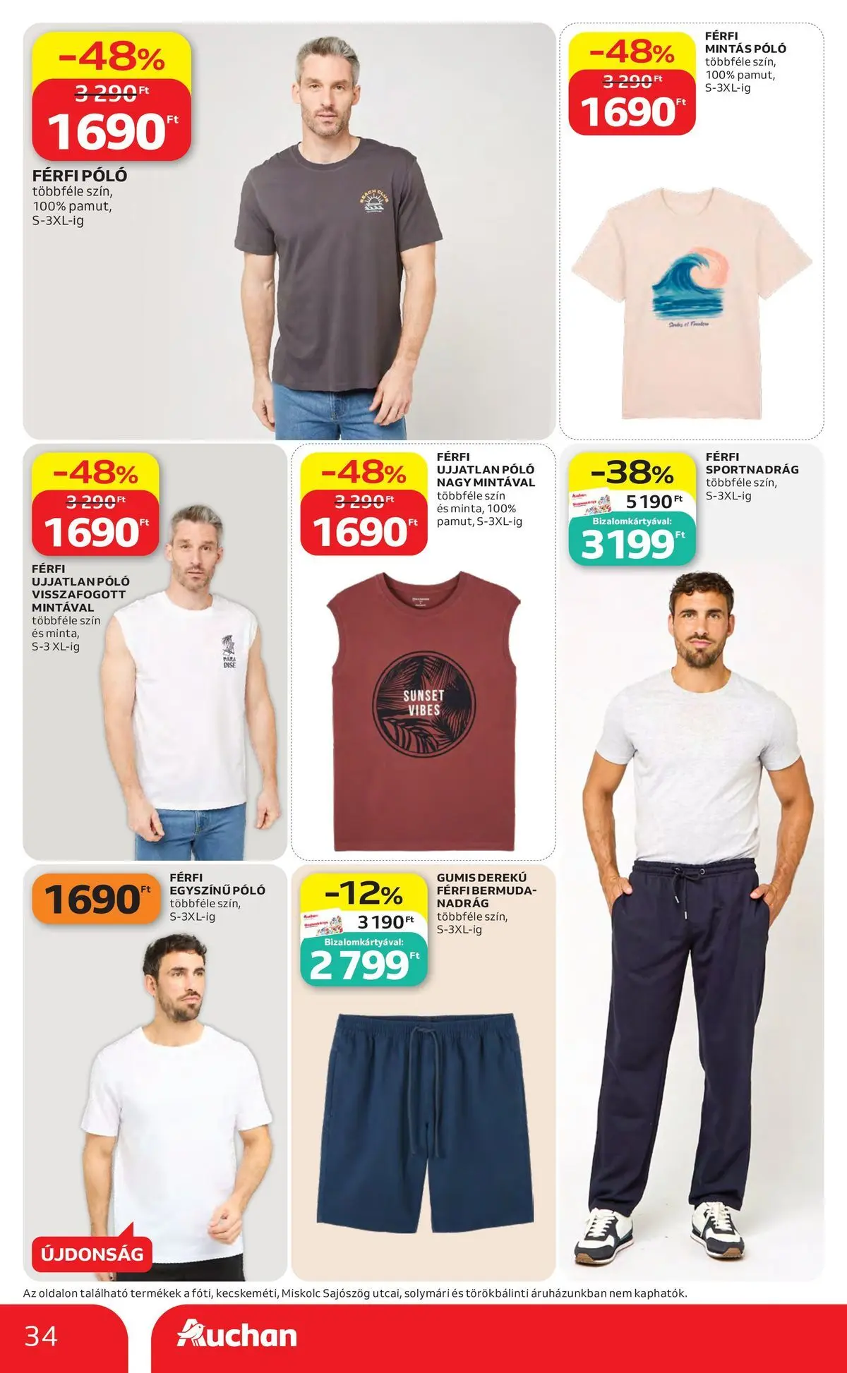 Auchan akciós újság Szolnok - 2026.07.30. -tól/töl > akció, lapozható szórólap 🛍️ | Oldal: 34 | Termékek: Nadrág