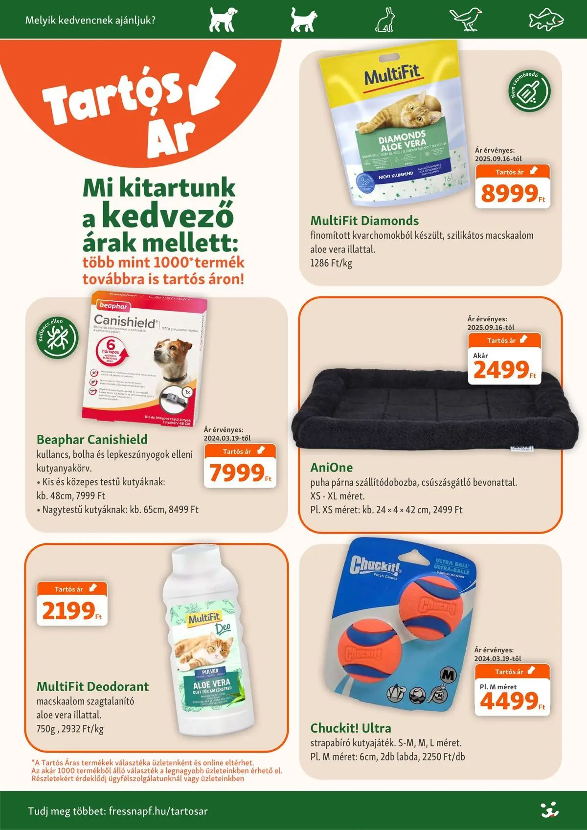Fressnapf aktuális akciós újság - 2026.08.06. -tól/töl > akció, lapozható szórólap 🛍️ | Oldal: 3 | Termékek: Macskaalom, Párna, Aloe vera