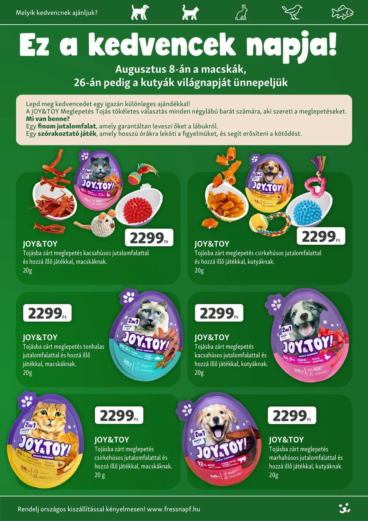 Fressnapf aktuális akciós újság - 2026.08.06. -tól/töl > akció, lapozható szórólap 🛍️ | Oldal: 8 | Termékek: Tojás