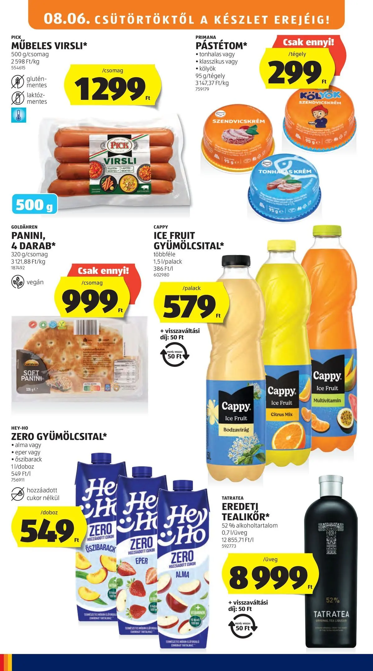 Aldi aktuális akciós újság - 2026.08.06. -tól/töl > akció, lapozható szórólap 🛍️ | Oldal: 8 | Termékek: Virsli, Őszibarack, Szendvicskrém, Vegán