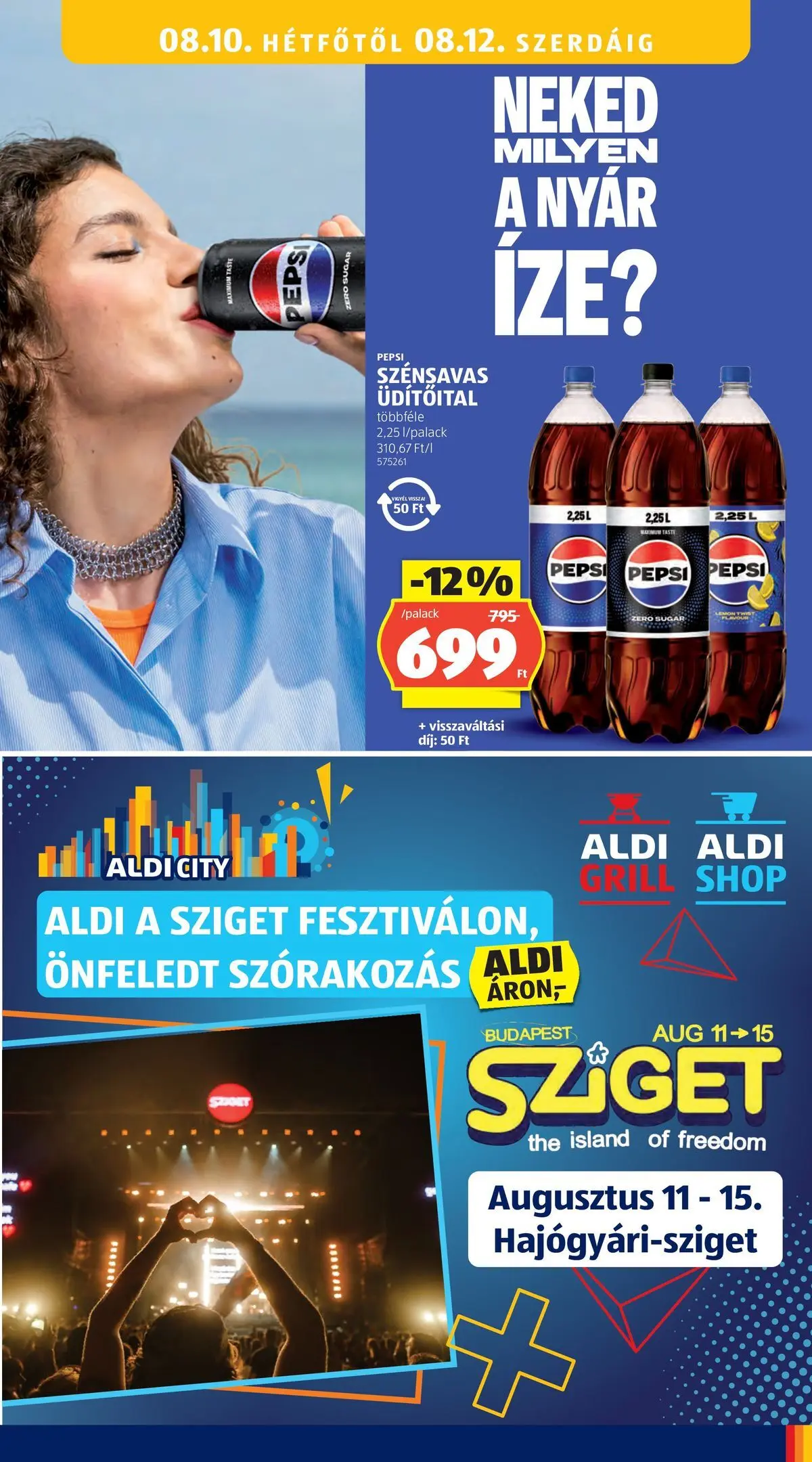 Aldi aktuális akciós újság - 2026.08.06. -tól/töl > akció, lapozható szórólap 🛍️ | Oldal: 23 | Termékek: Pepsi, Grill