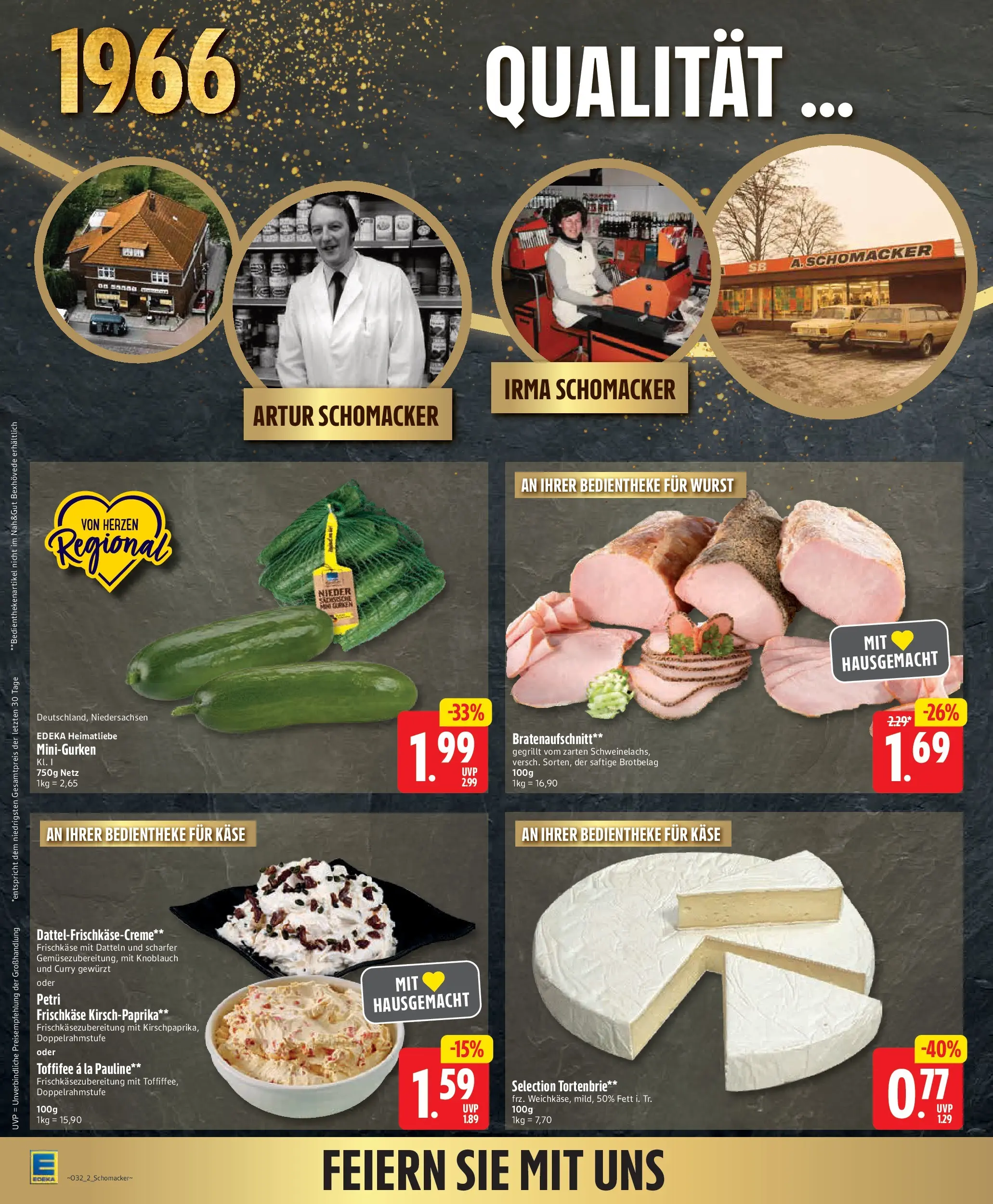 Edeka Jubiläumshandzettel Schomacker (ab 03.08.2026) » Angebote Online | Seite: 2 | Produkte: Käse, Wurst, Toffifee, Frischkase