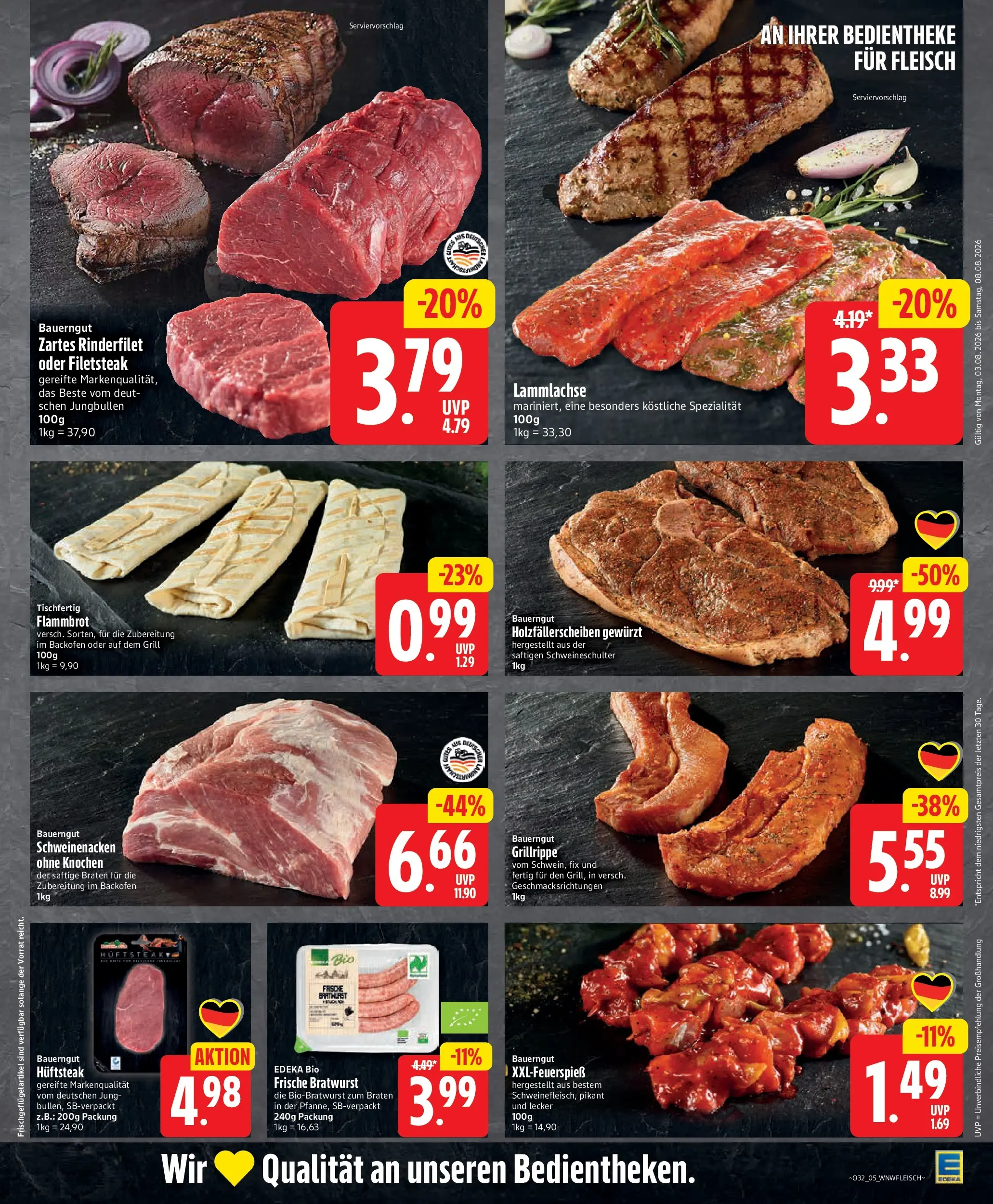 Edeka Jubiläumshandzettel Schomacker (ab 03.08.2026) » Angebote Online | Seite: 7 | Produkte: Grill, Rinderfilet, Bauerngut, Backofen