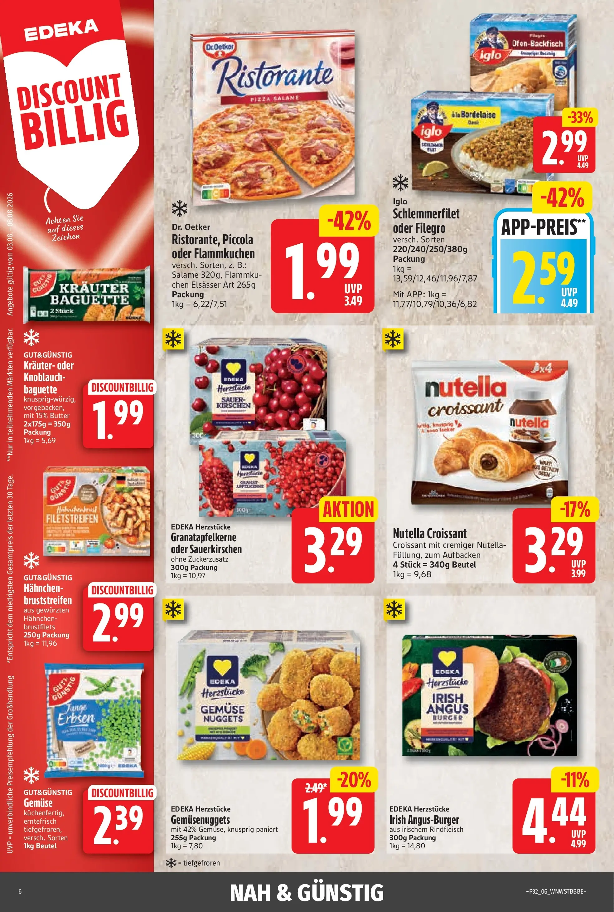 Angebote - Jubiläumshandzettel Schomacker (ab 02.08.2026) zum Blättern | Seite: 9 | Produkte: Ristorante, Hahnchen, Baguette, Gemüse
