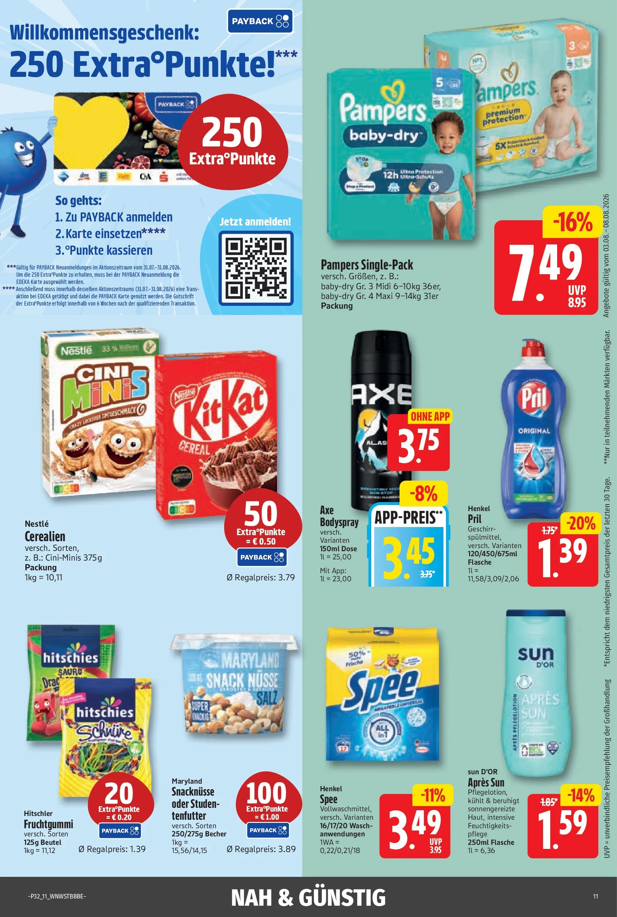 Angebote - Jubiläumshandzettel Schomacker (ab 02.08.2026) zum Blättern | Seite: 14 | Produkte: Pampers, Spee, Pril, Nüsse