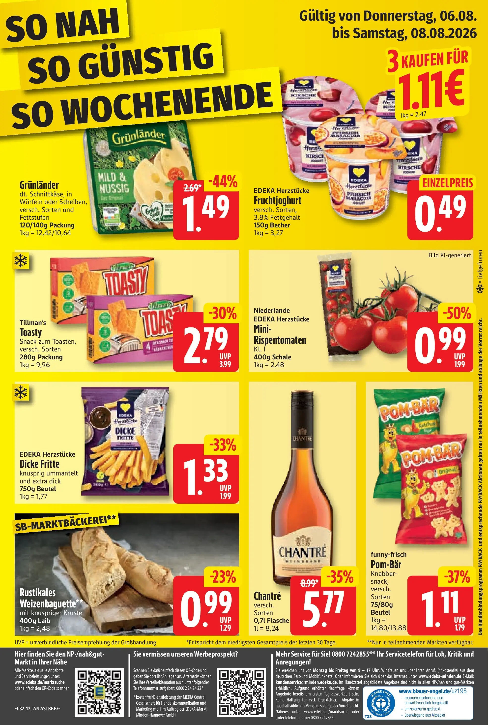 Angebote - Jubiläumshandzettel Schomacker (ab 02.08.2026) zum Blättern | Seite: 15 | Produkte: Fruchtjoghurt, Grunlander, Pfirsich, Ketchup