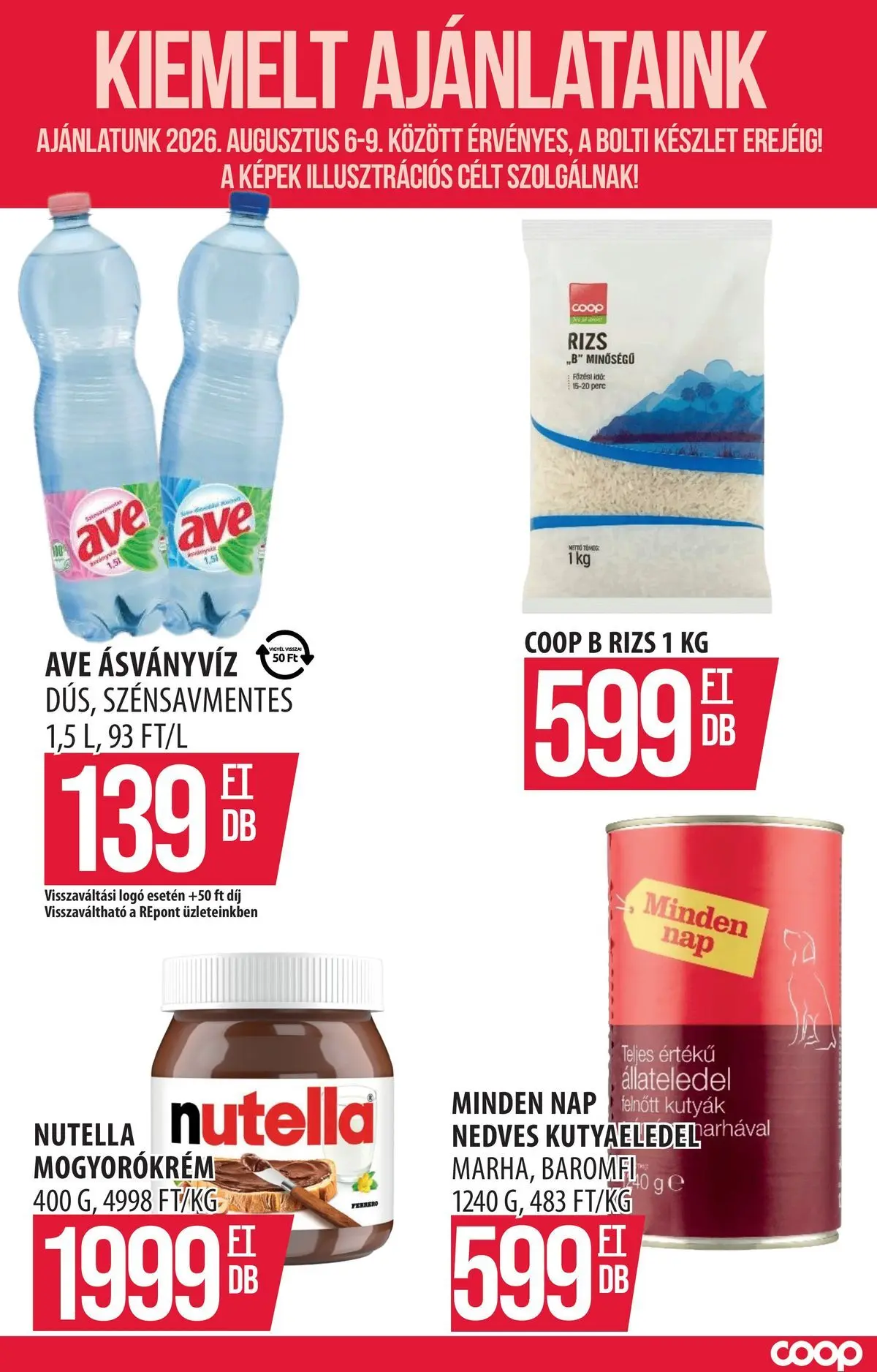 COOP Szolnok akciós újság Békésszentandrás - 2026.08.03. -tól/töl > akció, lapozható szórólap 🛍️ | Oldal: 5 | Termékek: Nutella, Ásványvíz, Rizs, Mogyorókrém